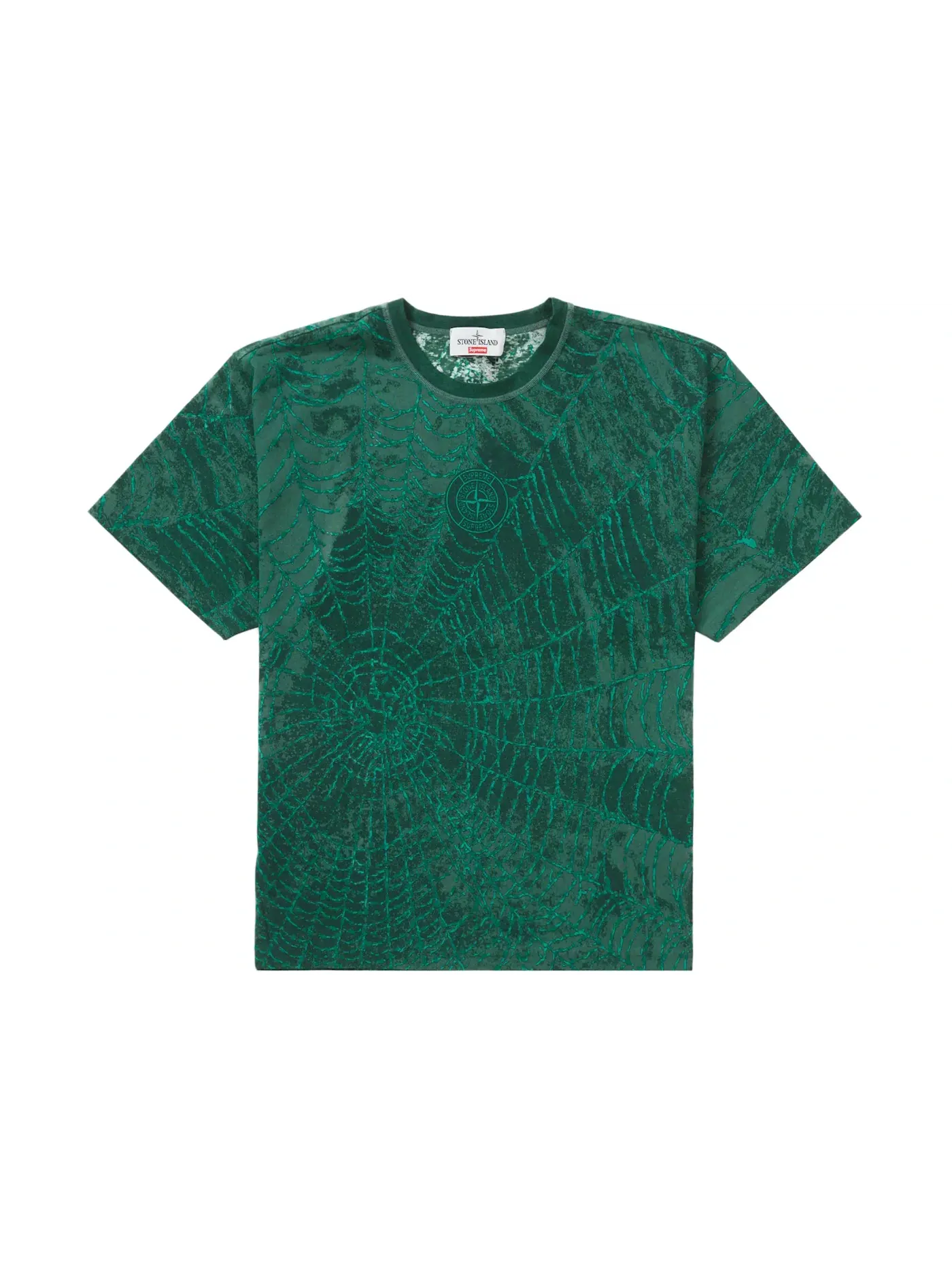 Мужская футболка Supreme Stone Island S/S Top (FW23) — изображение 1 из 2, темный зеленый
