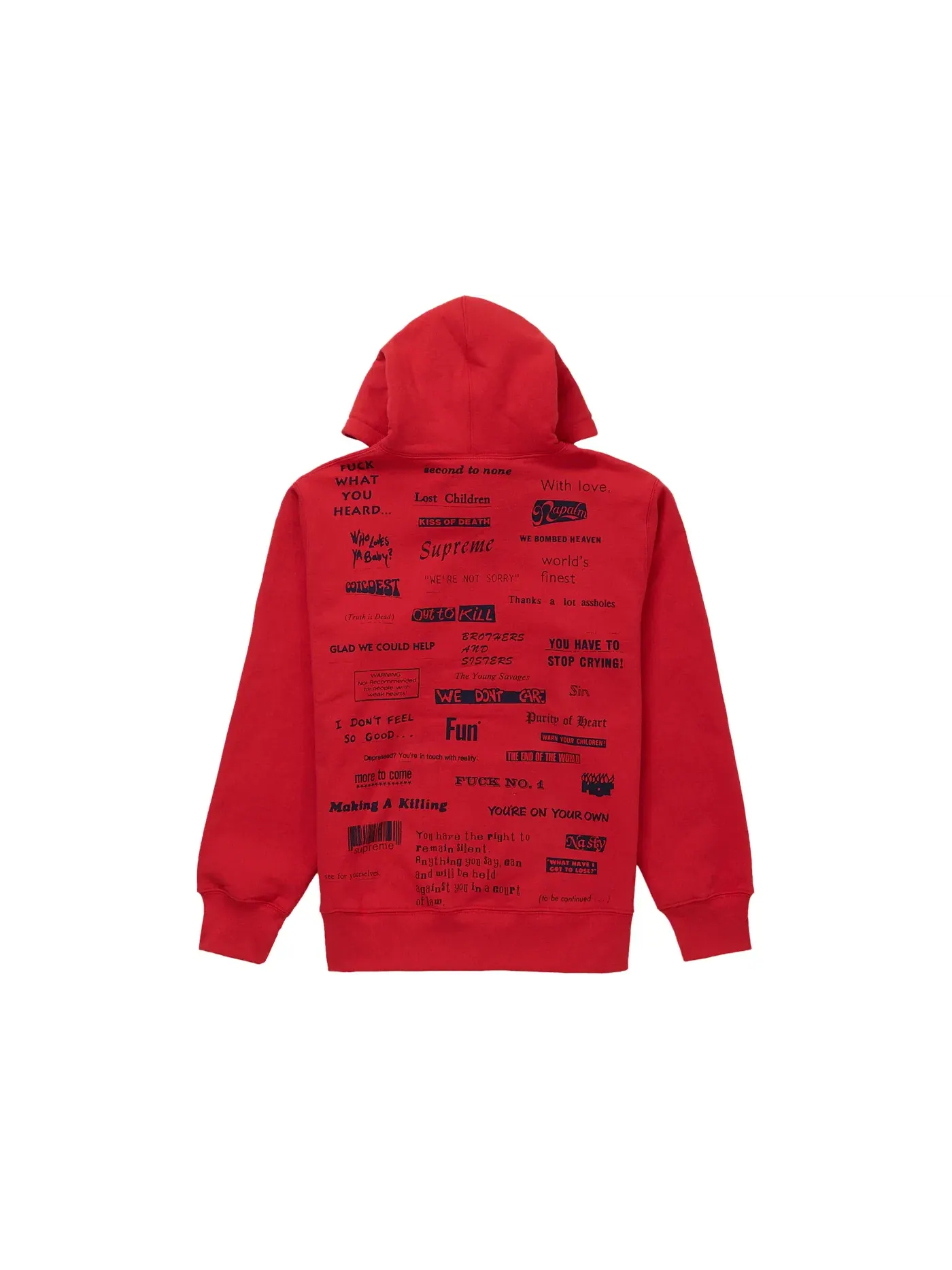 Мужской худи с принтом Stop Crying Supreme — изображение 2 из 2, красный