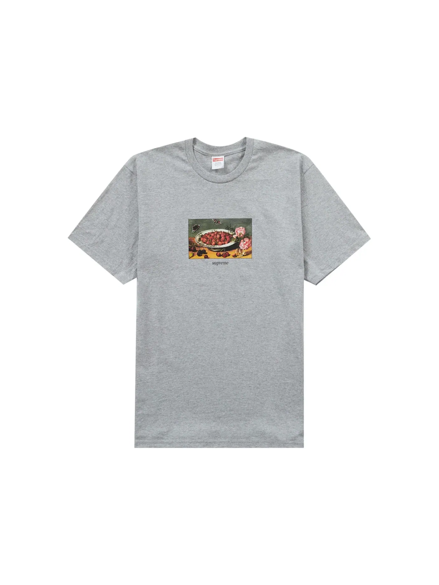 Мужская футболка с принтом Supreme Strawberries Tee Supreme — изображение 1 из 1, серый