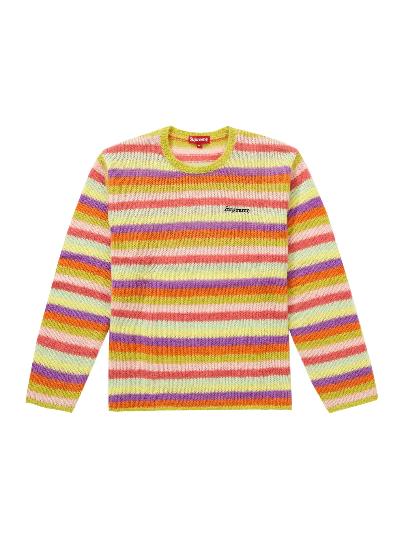 Мужской свитер с принтом Supreme Stripe Mohair Sweater Supreme — изображение 1 из 1, зеленый