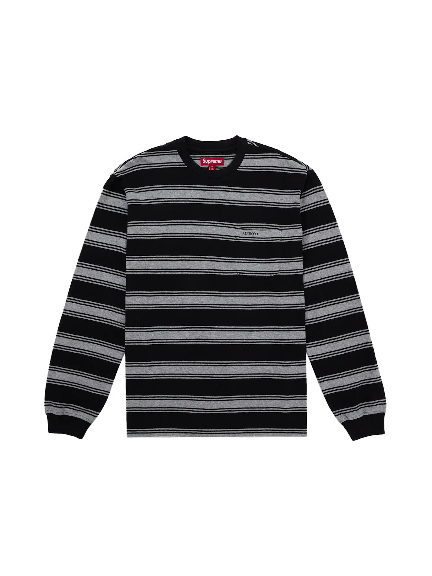 Мужская футболка с длинным рукавом Supreme Stripe Pocket L/S Top — изображение 1 из 1, черный