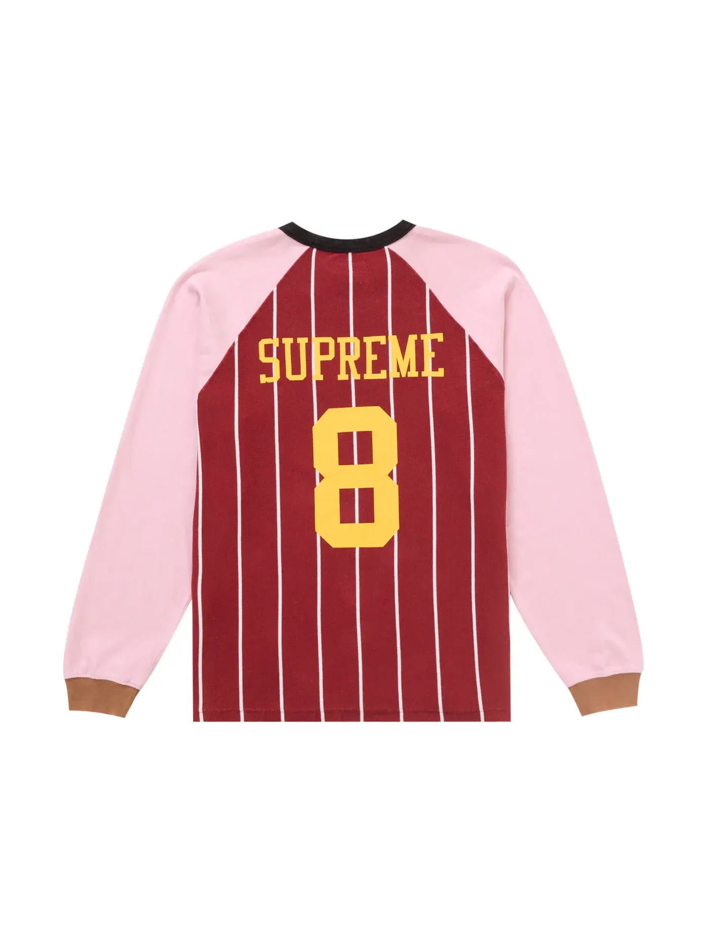 Мужской лонгслив с принтом Supreme Stripe Raglan Top Supreme — изображение 1 из 2, коричневый