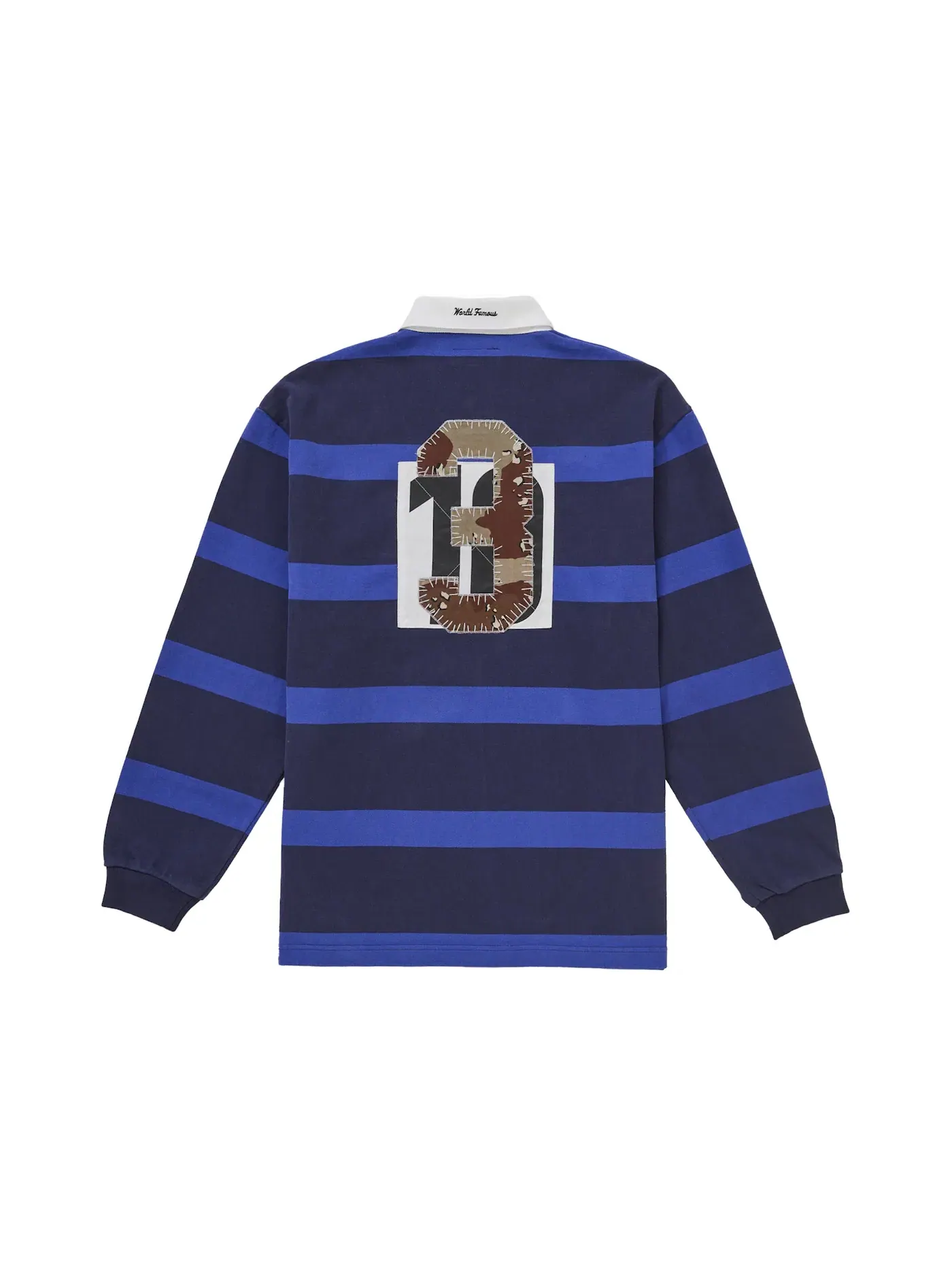 Мужская рубашка-поло с полосками Supreme Rugby (FW25) — изображение 2 из 2, темно-синий