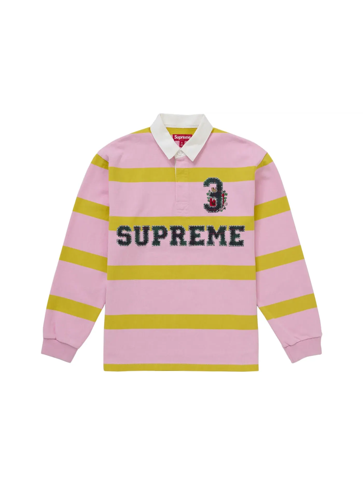 Мужская рубашка-регби с полосками Supreme Rugby (FW25) — изображение 1 из 1, розовый