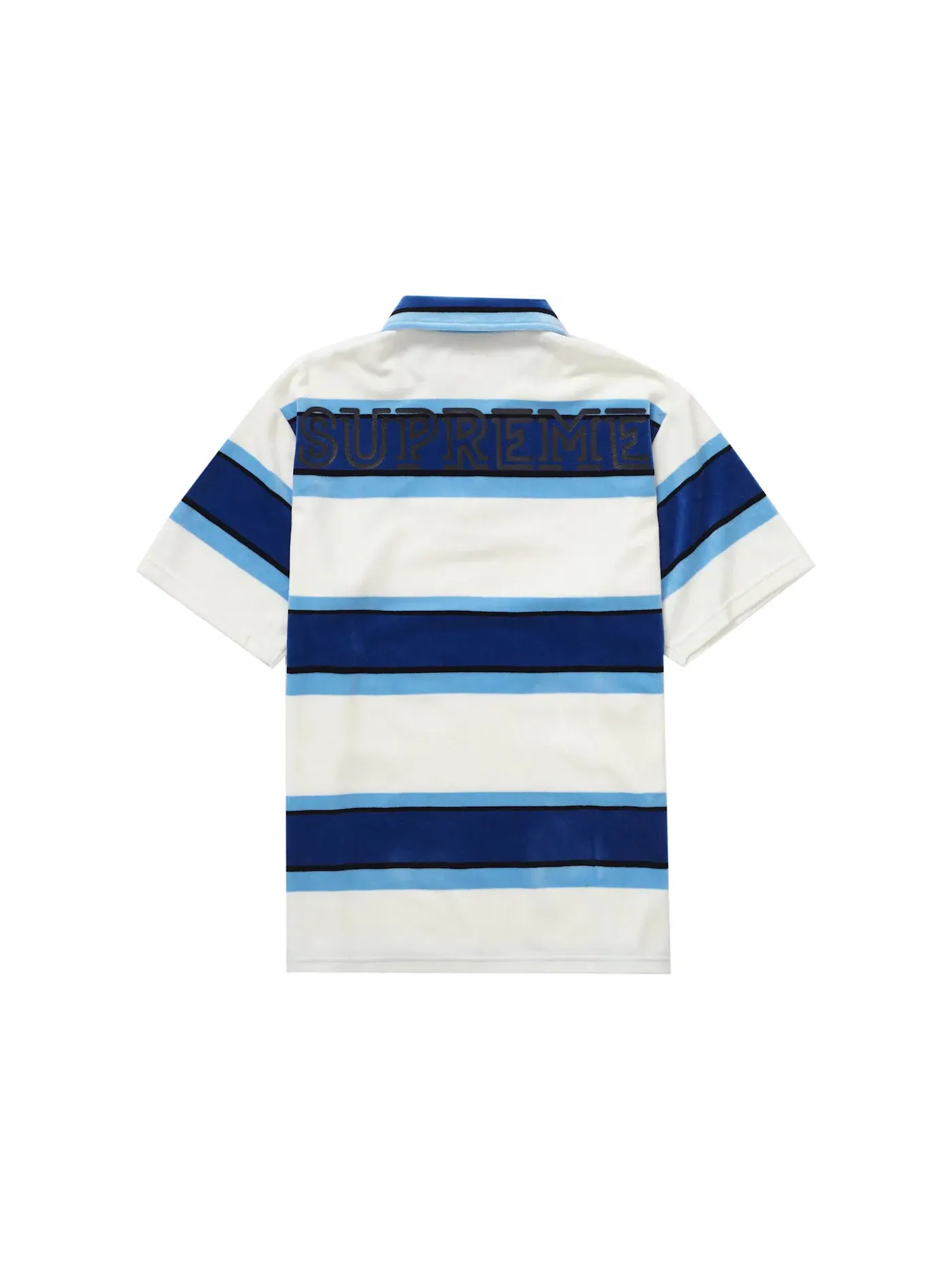 Мужское поло с принтом Supreme Stripe Velour Supreme — изображение 2 из 2, белый