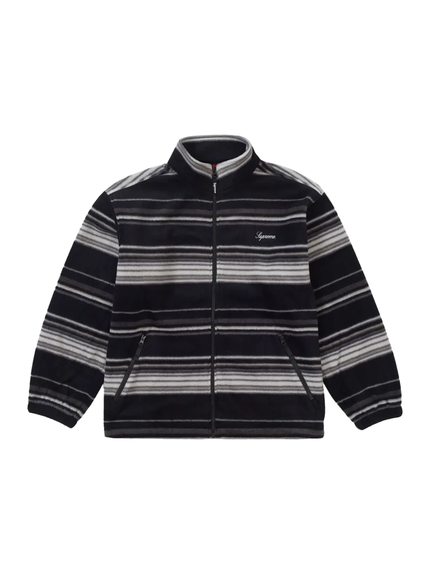 Мужская куртка-флис на молнии Supreme Stripe Zip Up Fleece Jacket Supreme — изображение 1 из 2, черный