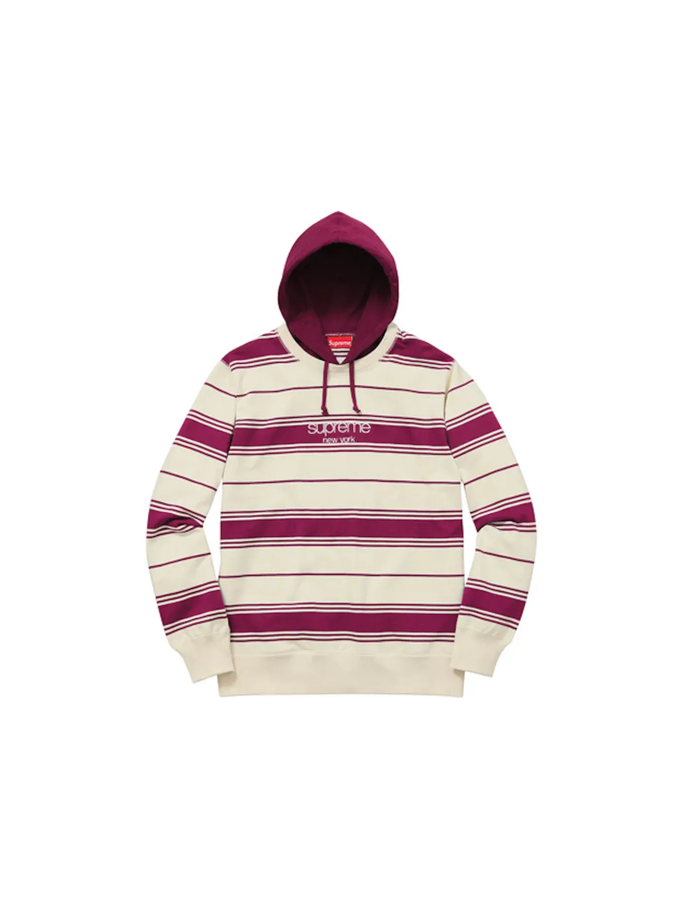Мужская худи с капюшоном в полоску Supreme Crewneck — изображение 1 из 1, маджента