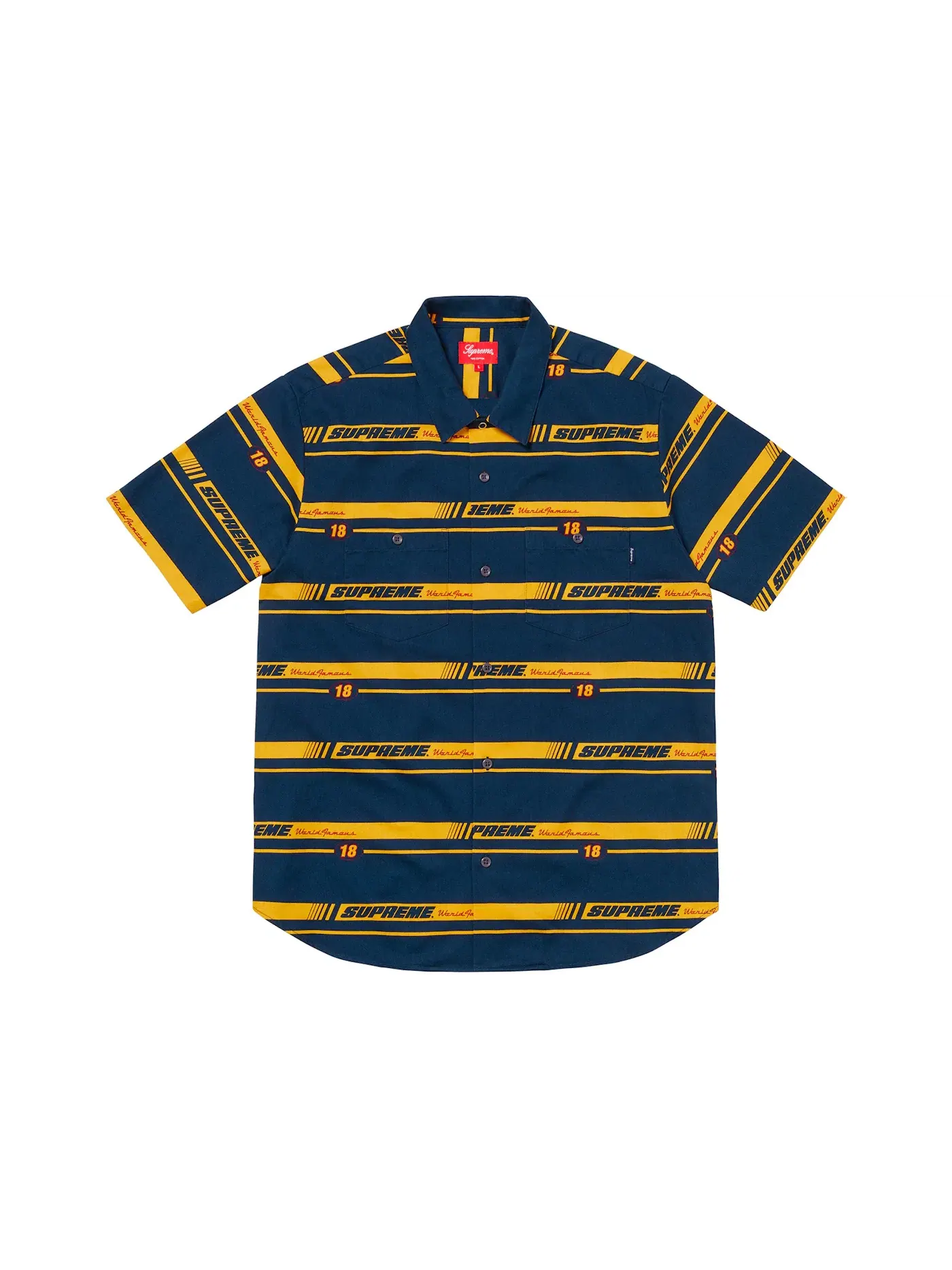 Мужская рубашка с полосками Supreme Shirt — изображение 1 из 1, темно-синий