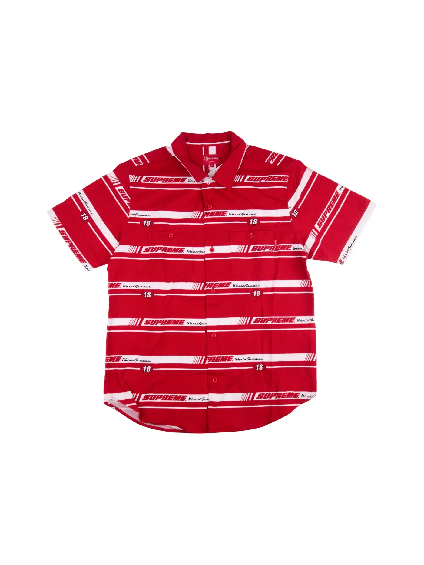 Мужская рубашка с полосками Supreme Shirt — изображение 1 из 1, красный