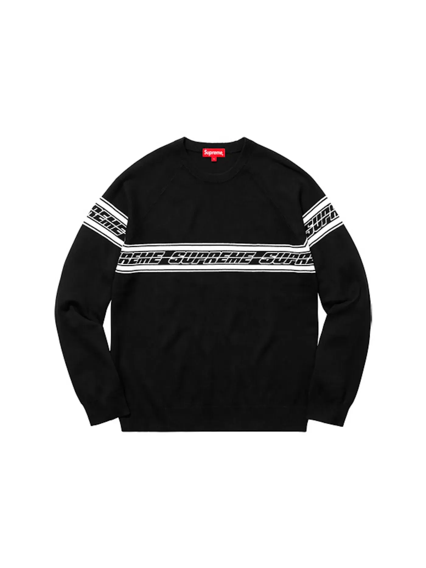 Мужской свитер с принтом Supreme Striped Raglan Sweater — изображение 1 из 1, черный