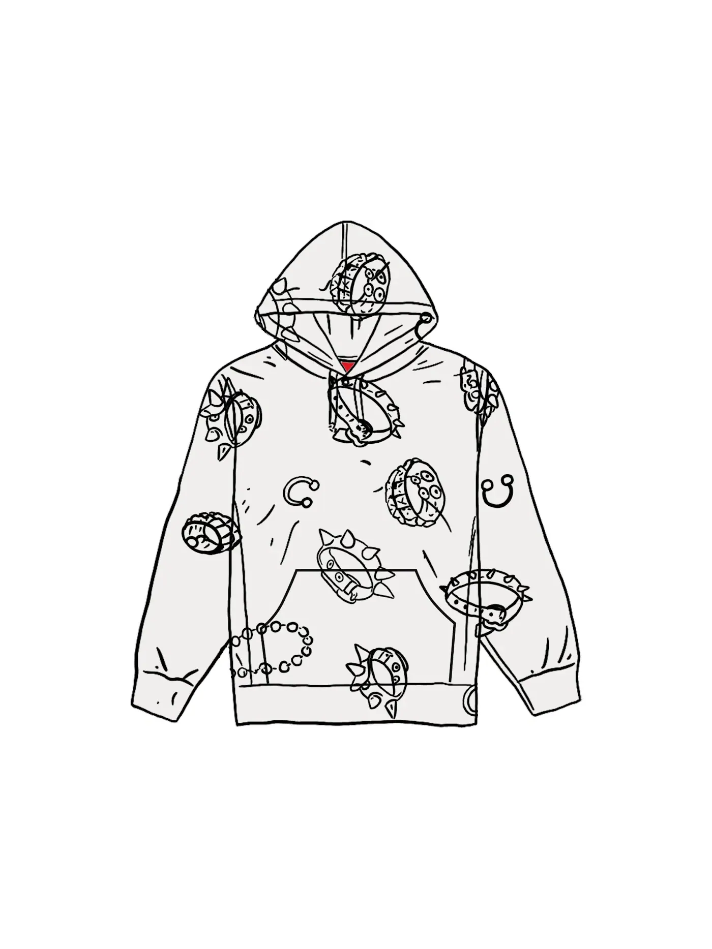 Мужской свитшот с капюшоном Supreme Hooded Sweatshirt — изображение 1 из 1, белый