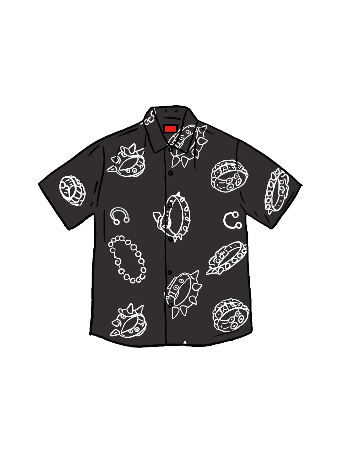 Мужская рубашка с коротким рукавом с принтом Supreme S/S Shirt — изображение 1 из 1, черный