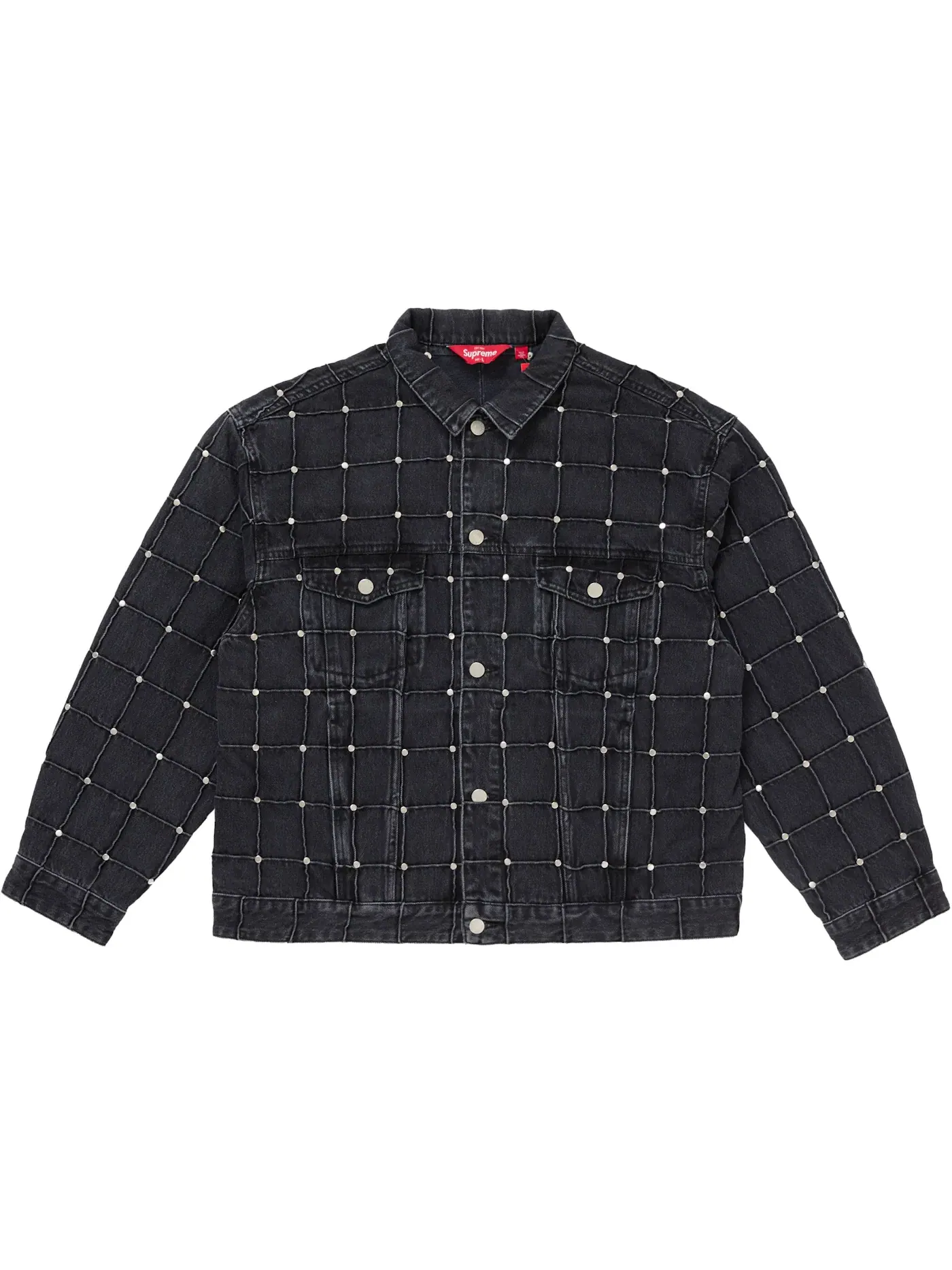 Мужская куртка-джинсовка с заклепками Supreme Jacket — изображение 1 из 2, черный