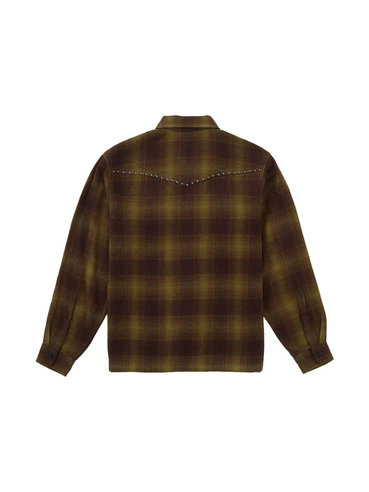 Мужская рубашка с принтом Supreme Studded Shadow Plaid Zip Up Shirt Supreme — изображение 2 из 2, зеленый