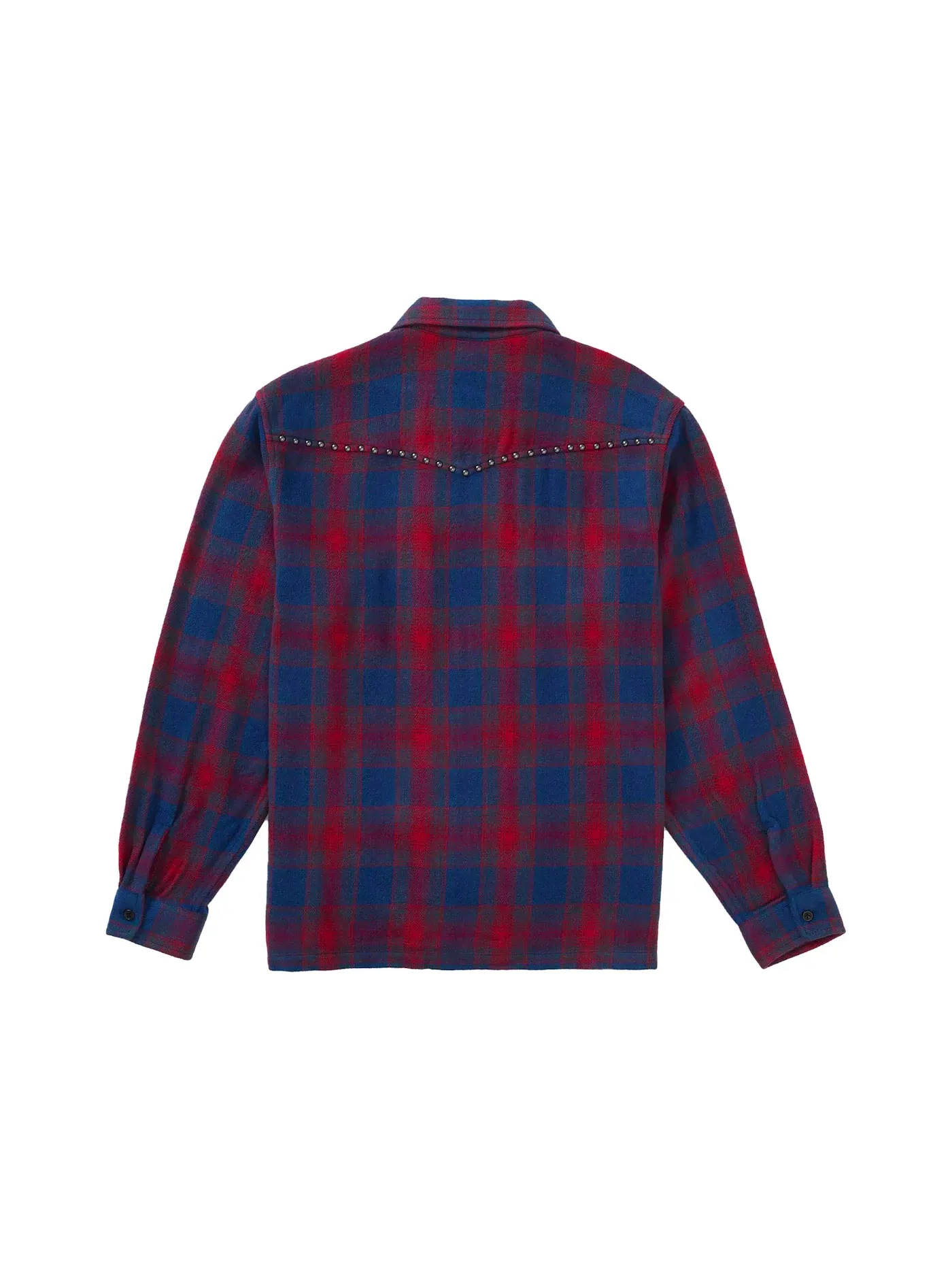 Мужская рубашка с принтом Supreme Studded Shadow Plaid Zip Up Shirt — изображение 2 из 2, красный