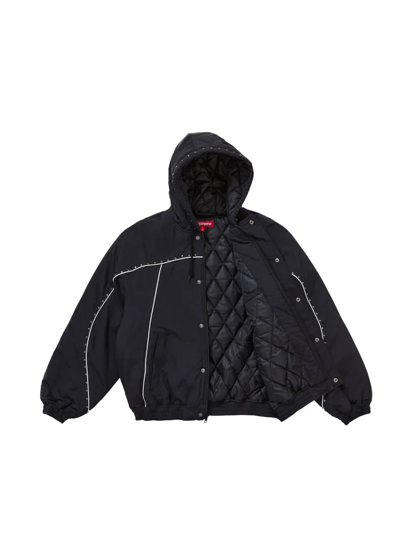 Мужская куртка с принтом Supreme Studded Stadium Jacket — изображение 2 из 3, черный