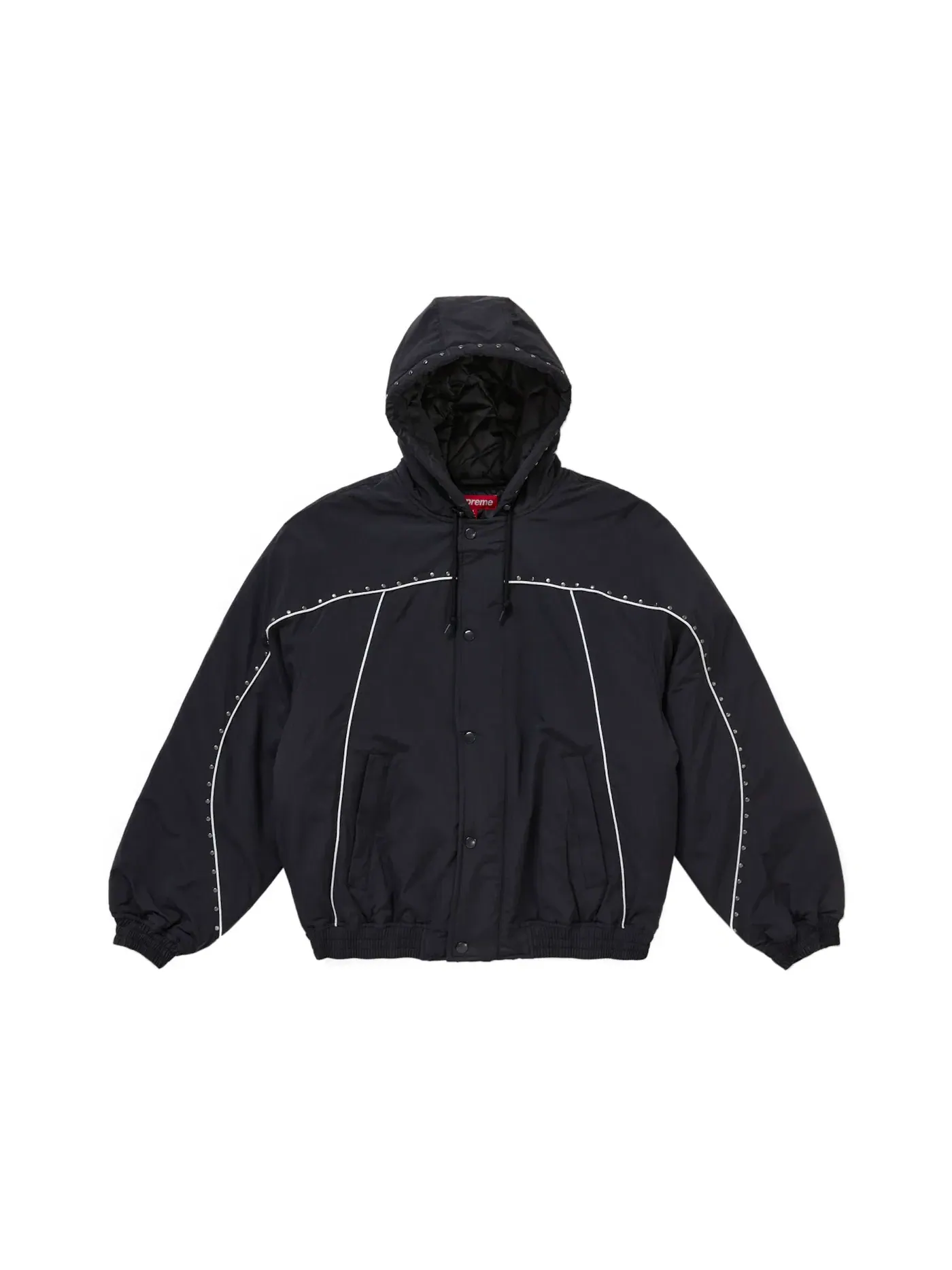 Мужская куртка с принтом Supreme Studded Stadium Jacket — изображение 3 из 3, черный