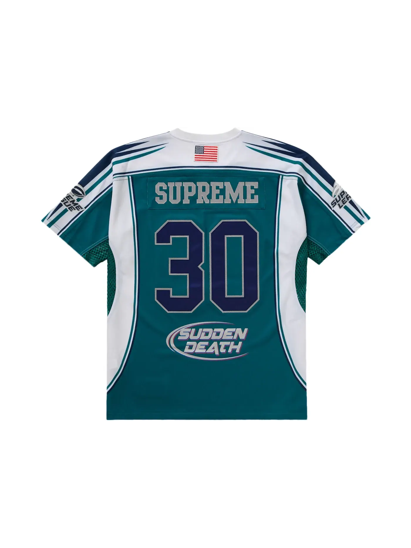 Мужская футбольная джерси с принтом Sudden Death Supreme — изображение 1 из 3, бирюзовый