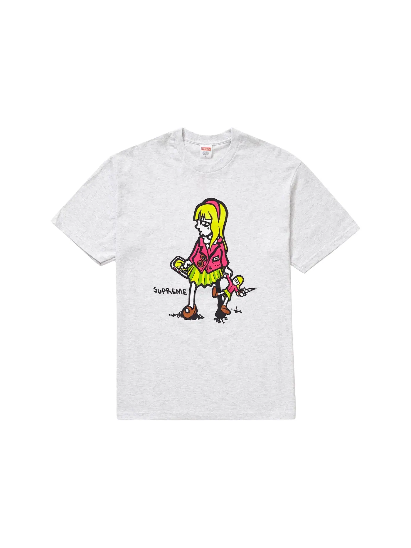 Мужская футболка с принтом Suzie Switchblade Tee Supreme — изображение 1 из 1, серый
