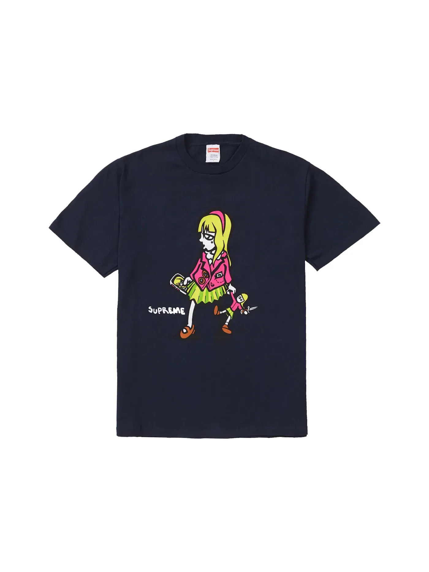 Мужская футболка с принтом Suzie Switchblade Tee Supreme — изображение 1 из 1, темно-синий