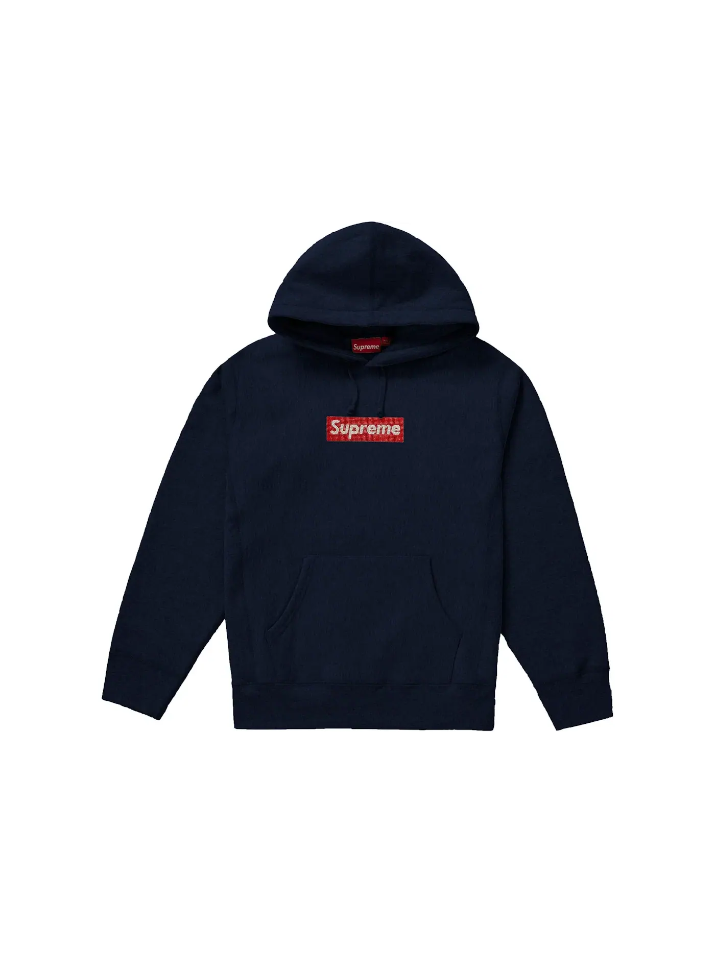 Мужской свитшот с капюшоном с принтом Hooded Sweatshirt Supreme — изображение 1 из 1, темно-синий