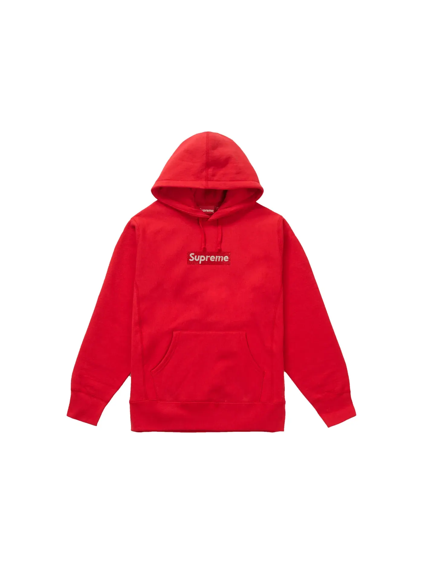 Мужской худи с принтом Swarovski Box Logo Supreme — изображение 1 из 1, красный