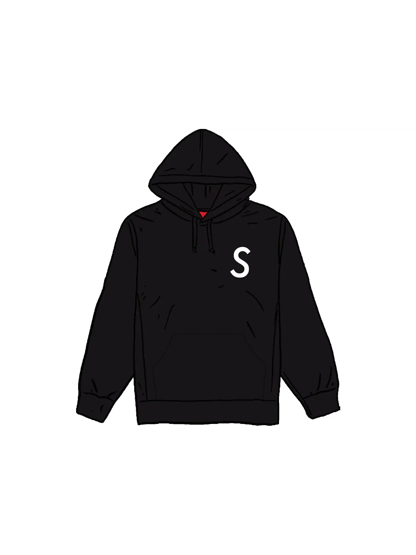 Мужской худи с вышивкой кристаллами Swarovski Supreme — изображение 1 из 1, черный