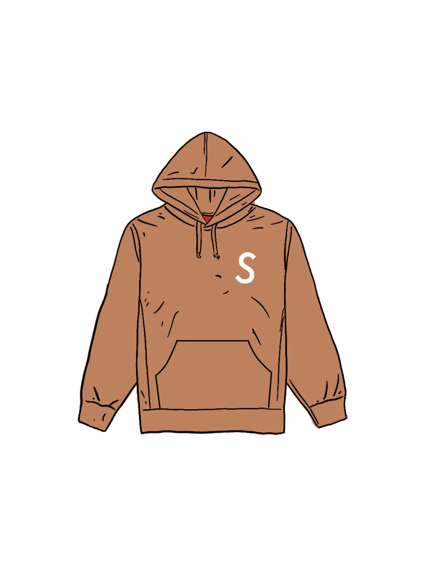 Мужская худи с принтом Supreme Swarovski S Logo — изображение 1 из 1, коричневый