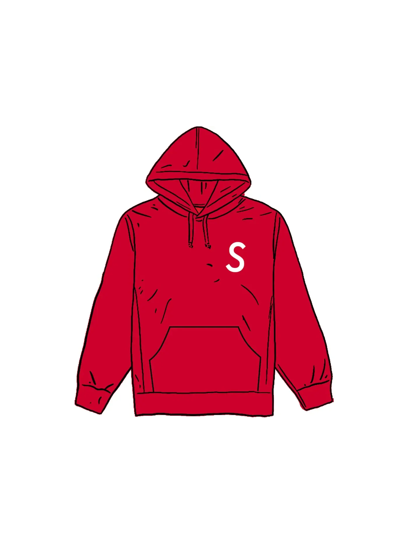 Мужской худи с принтом Supreme Swarovski S Logo — изображение 1 из 1, красный