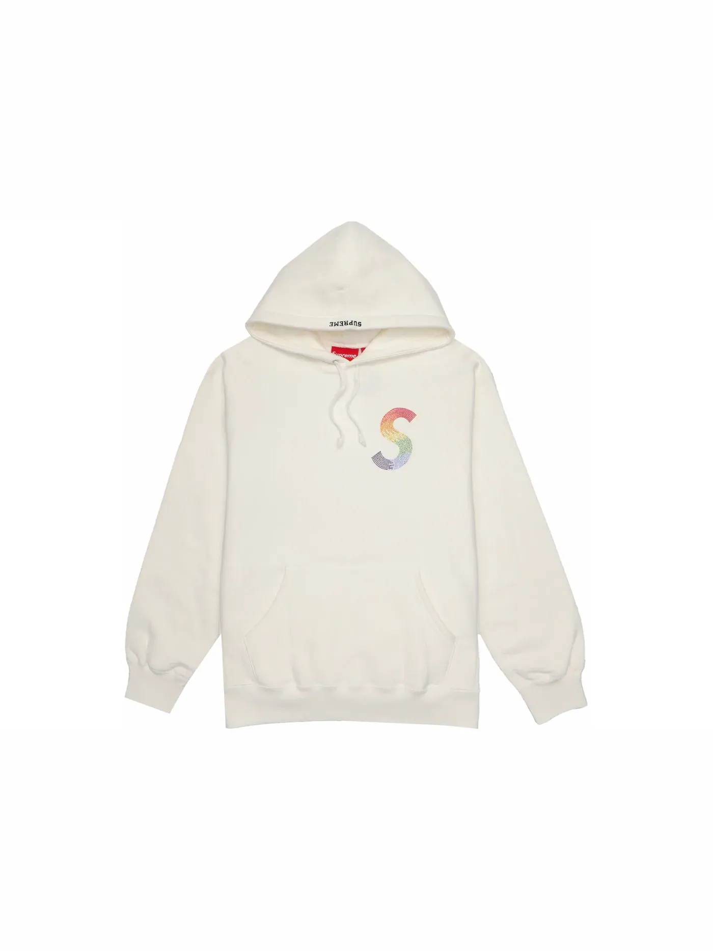 Мужская худи с принтом Swarovski S Logo Supreme — изображение 1 из 2, белый