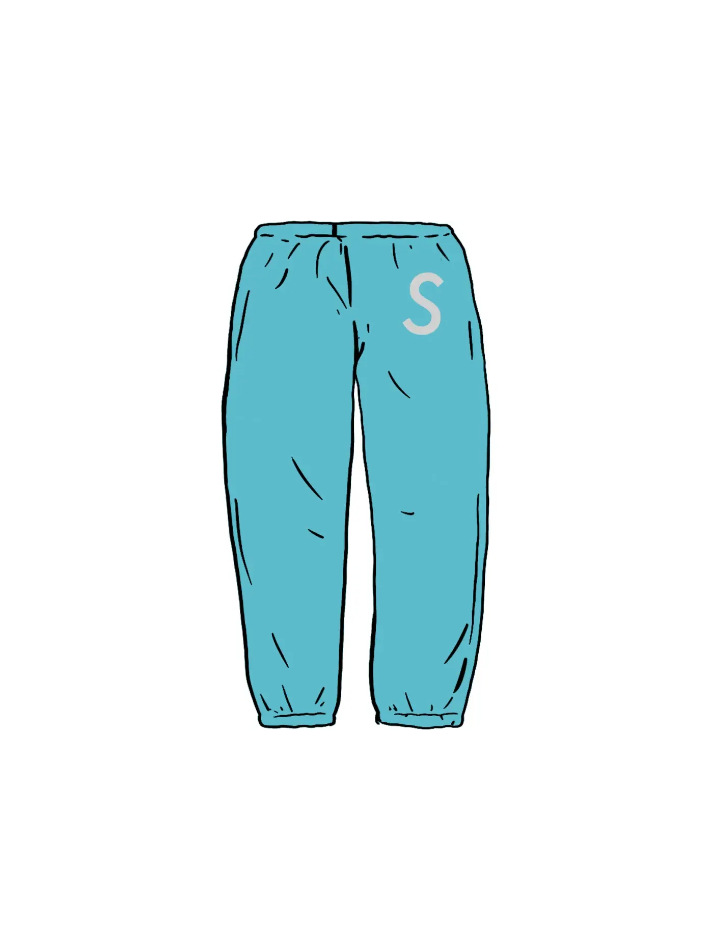 Мужские спортивные штаны с принтом Supreme Swarovski S Logo Sweatpant Supreme — изображение 1 из 1, светлый голубой