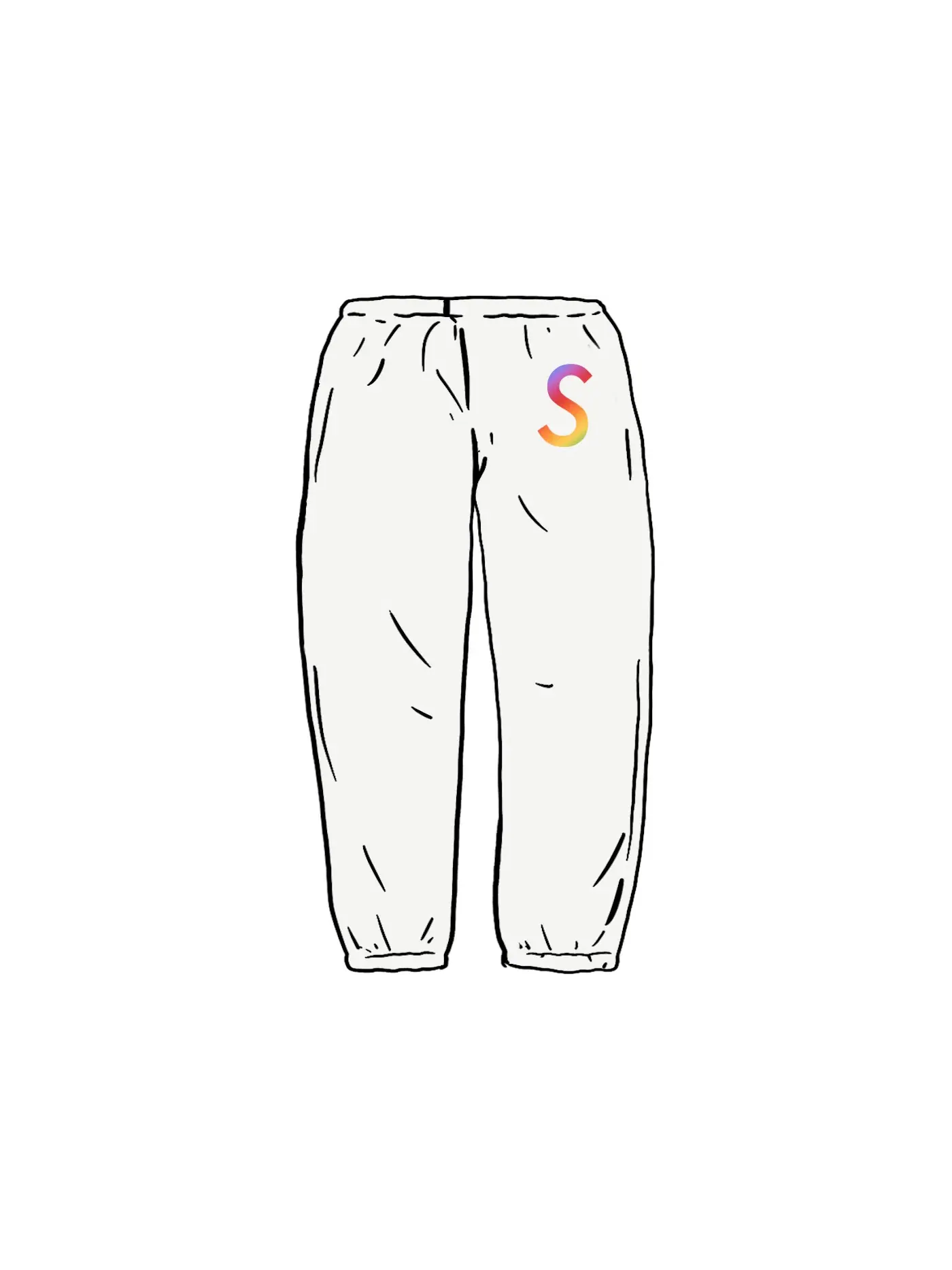 Мужские спортивные штаны с принтом Supreme Swarovski S Logo Sweatpant Supreme — изображение 1 из 1, белый