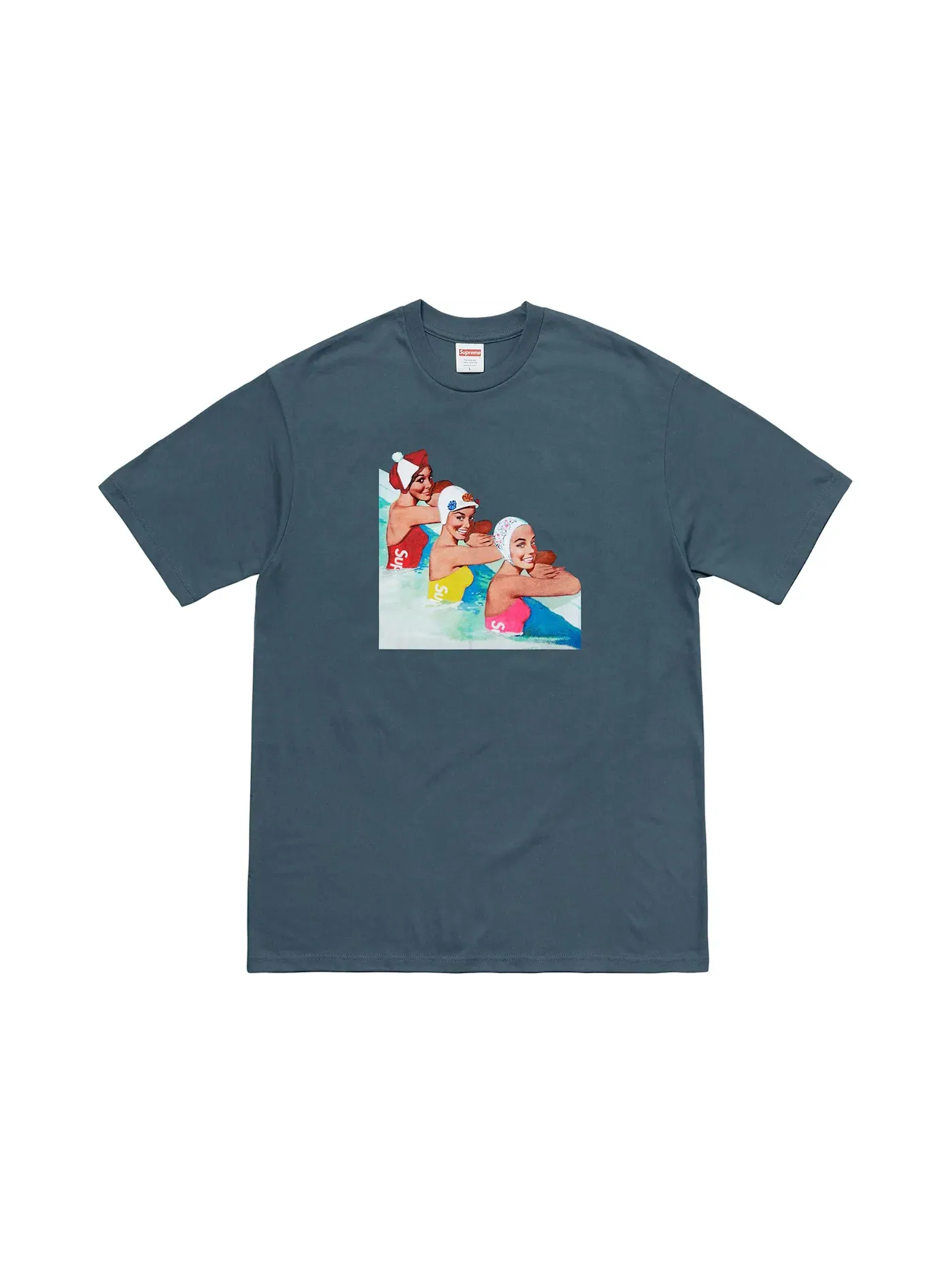 Мужская футболка с принтом Supreme Swimmers Tee Supreme — изображение 1 из 1, серый