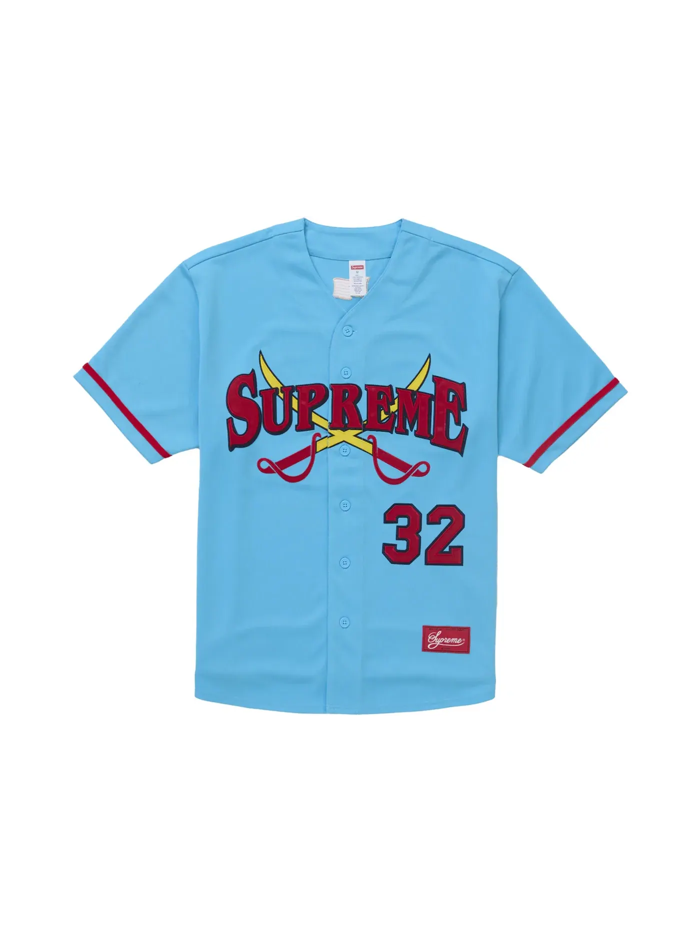 Мужская бейсбольная джерси с рисунком мечей Supreme — изображение 1 из 2, синий