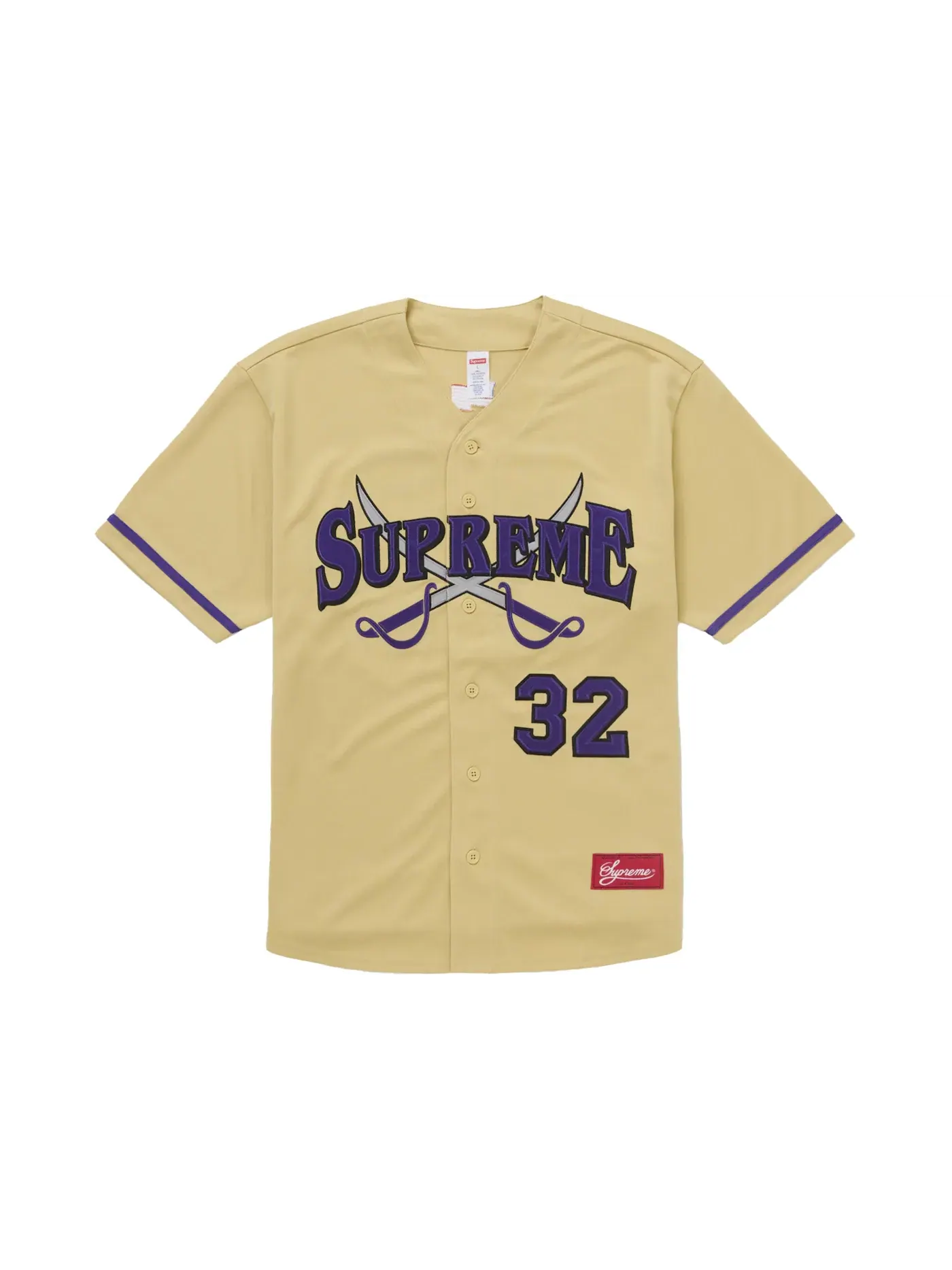 Мужская бейсбольная джерси с принтом Supreme Swords Supreme — изображение 1 из 2, золото