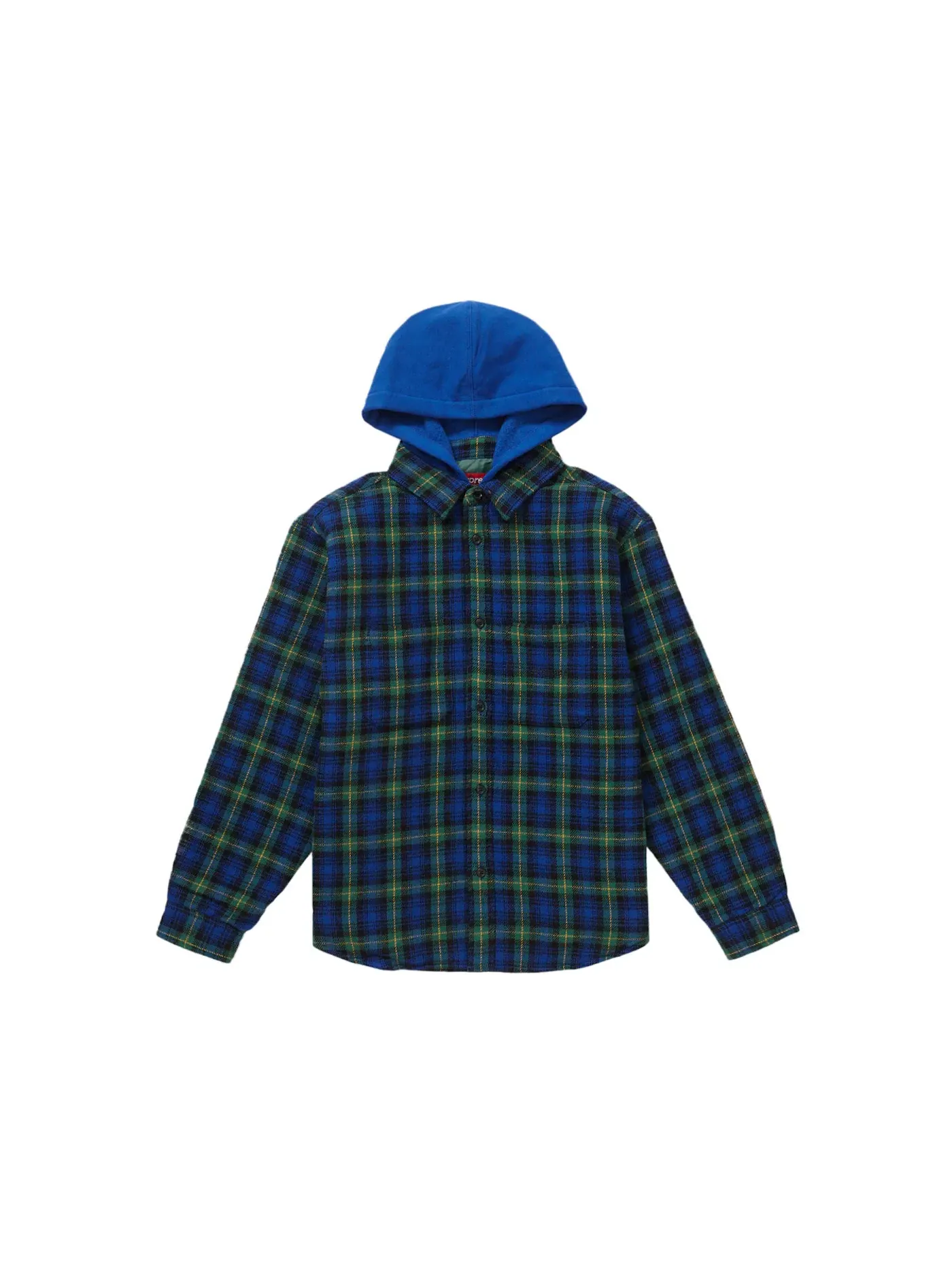 Мужская фланелевая рубашка-худи с капюшоном Tartan Supreme — изображение 1 из 2, синий