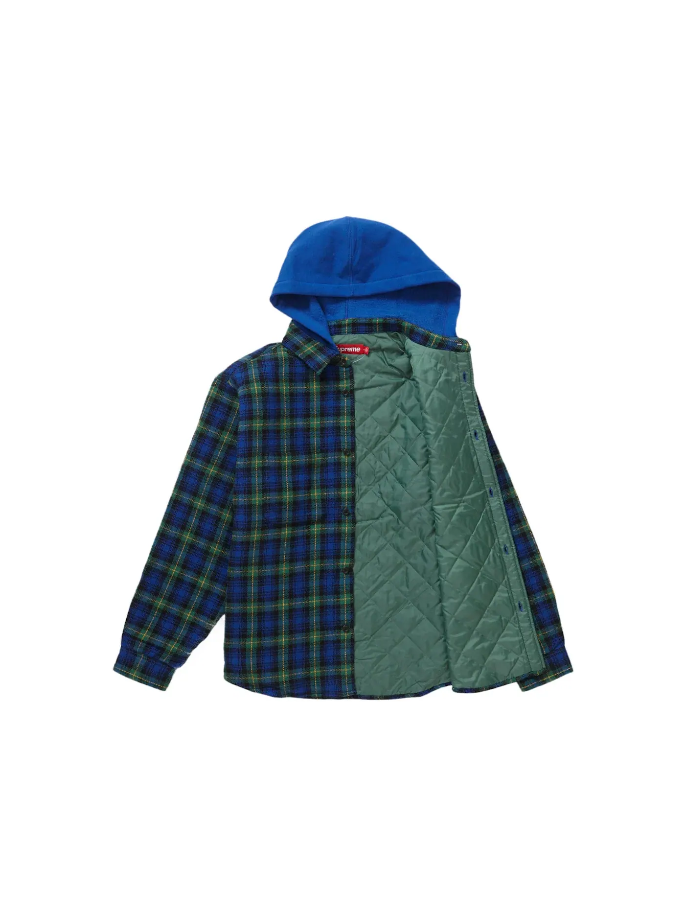 Мужская фланелевая рубашка-худи с капюшоном Tartan Supreme — изображение 2 из 2, синий