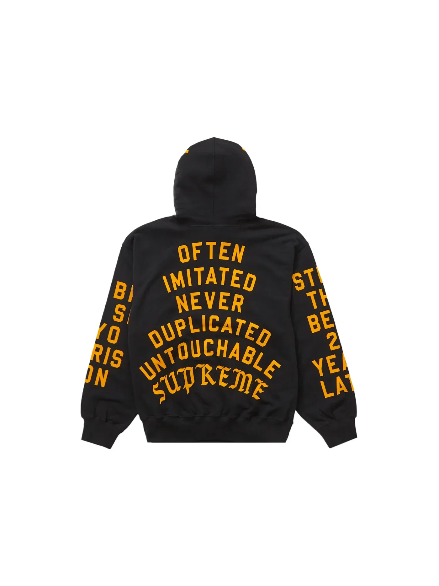 Мужской худи с принтом Supreme Team Flocked Sweatshirt — изображение 2 из 2, черный