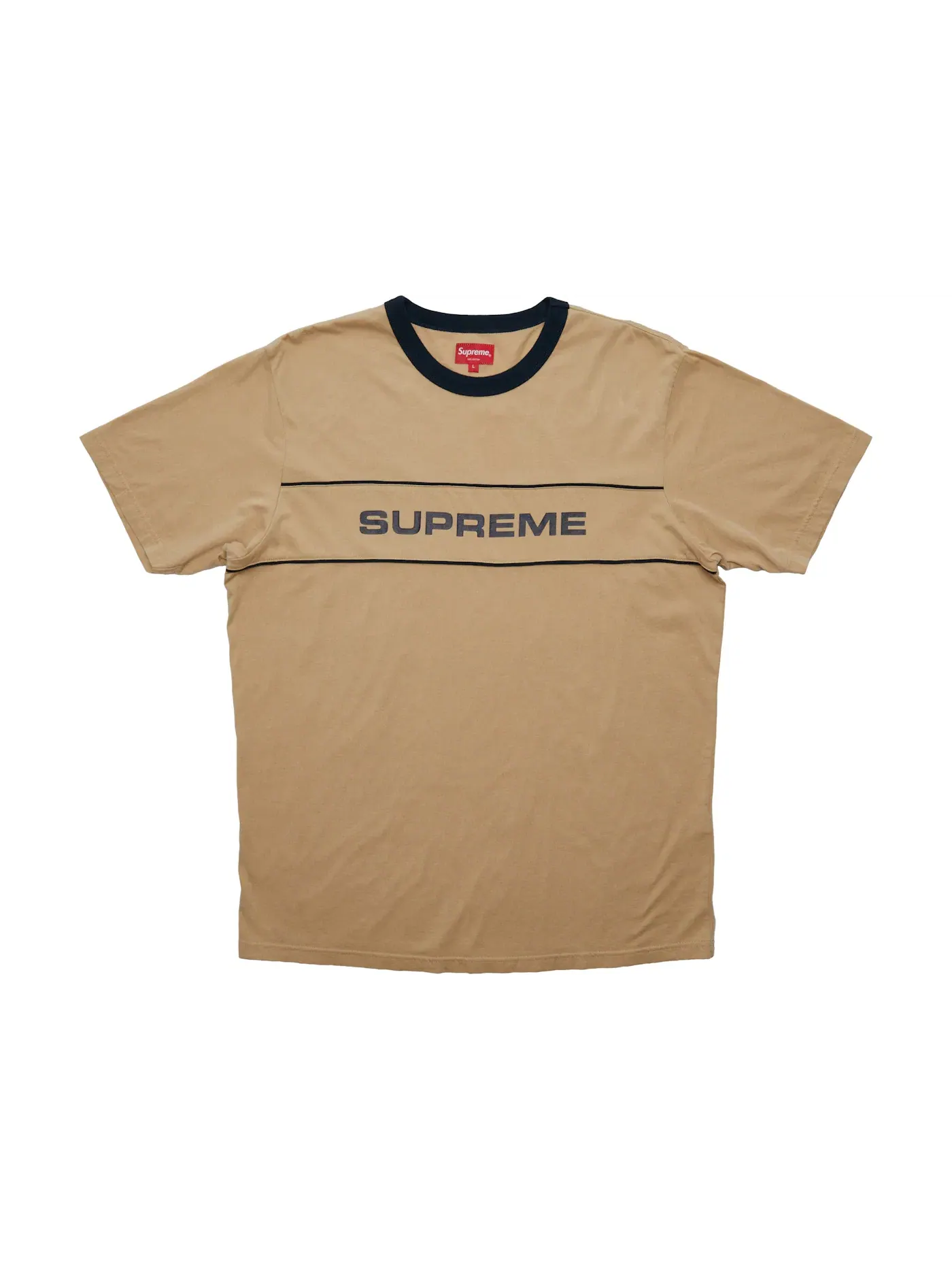 Мужская футболка с длинным рукавом Supreme Team Ringer Tee — изображение 1 из 1, бежевый