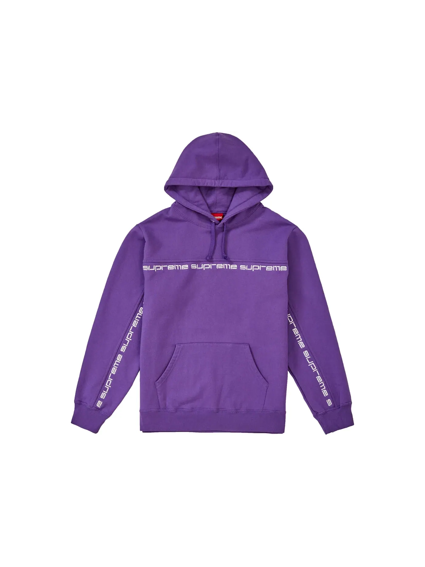 Мужская худи с принтом Supreme Text Stripe Supreme — изображение 1 из 1, фиолетовый