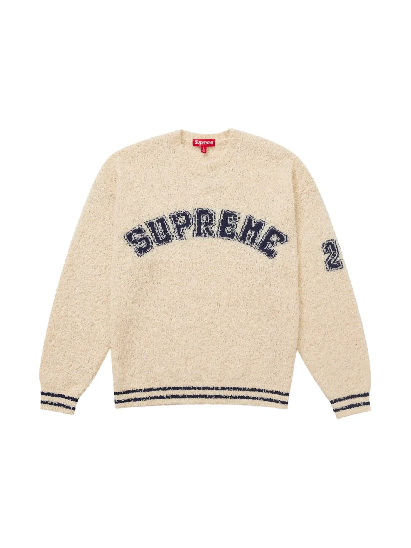 Мужской свитер с текстурным рисунком Supreme — изображение 1 из 2, бежевый