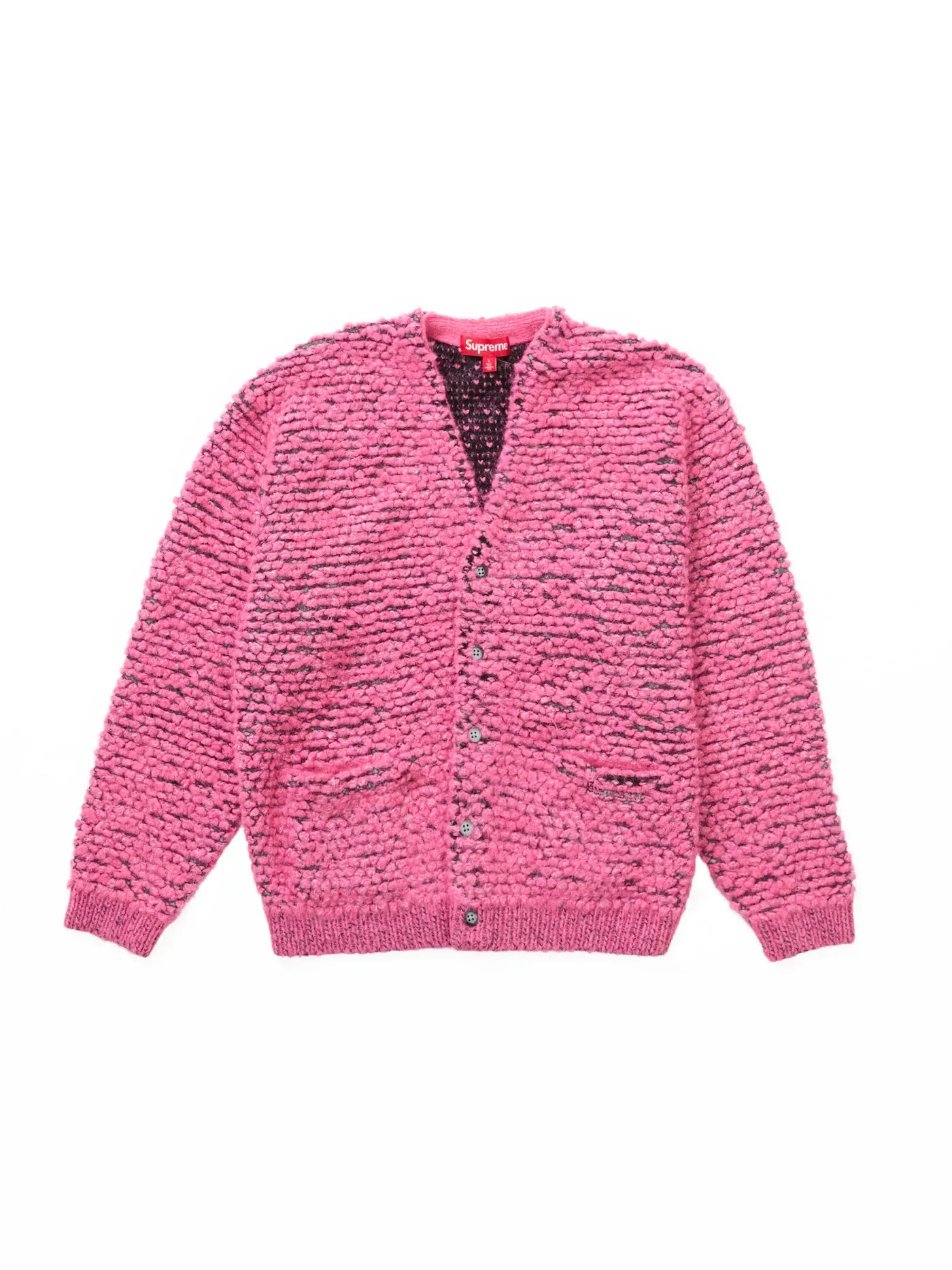 Мужской кардиган с текстурным узором Supreme Cardigan — изображение 1 из 2, розовый