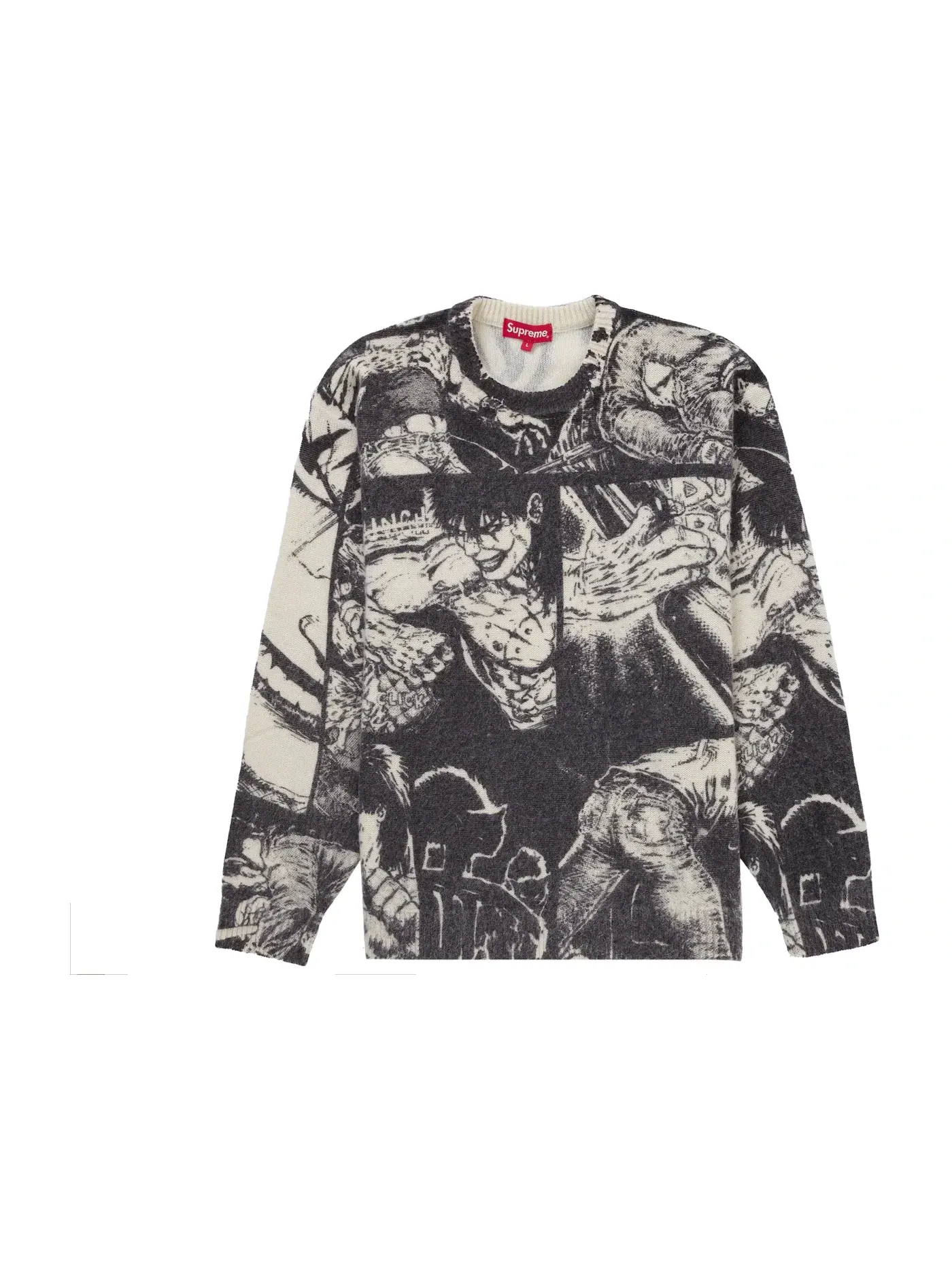Мужской свитер с принтом Supreme The Crow Sweater — изображение 1 из 2, белый