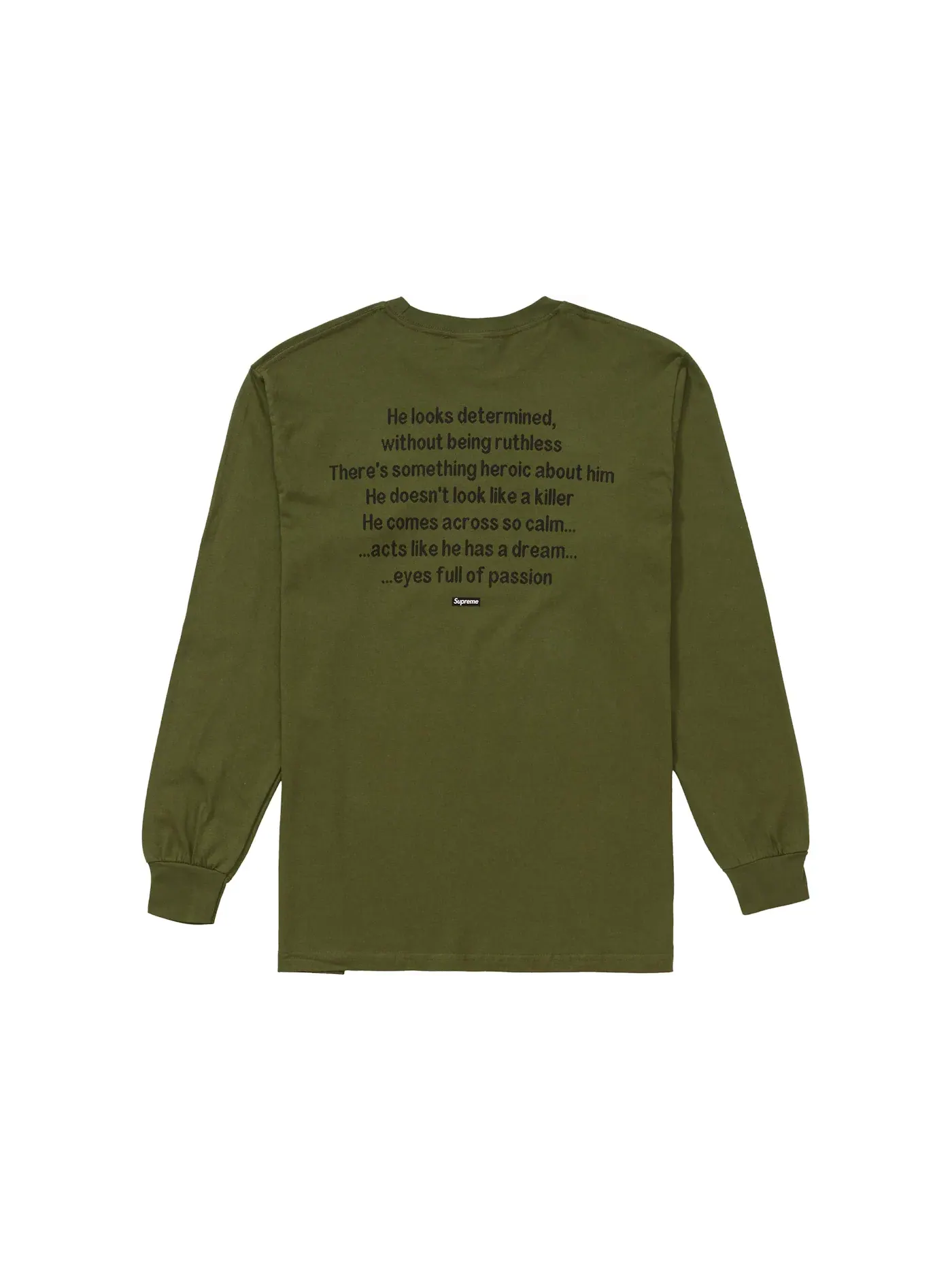 Мужская футболка с длинным рукавом Supreme The Killer L/S Tee — изображение 2 из 2, оливковый
