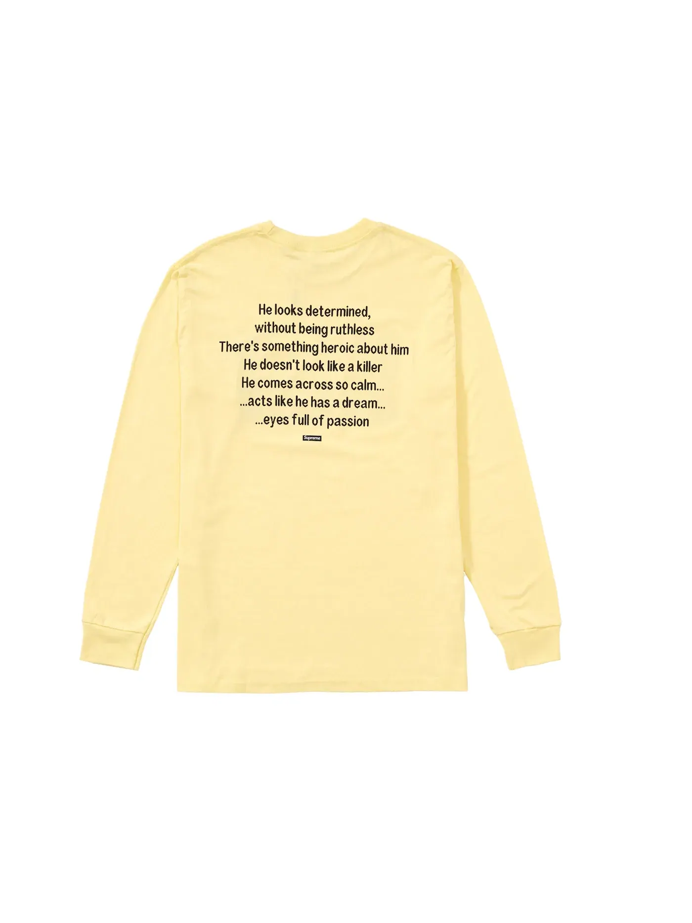 Мужская футболка с длинным рукавом Supreme The Killer L/S Tee — изображение 2 из 2, бледный желтый