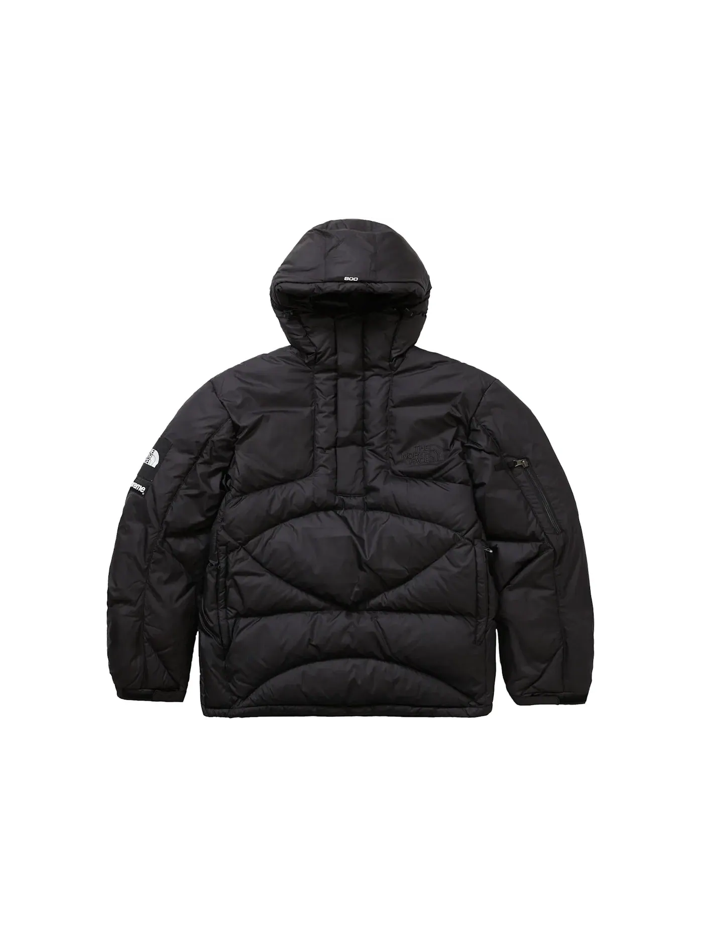 Мужской пуловер с капюшоном на молнии с утеплителем Supreme The North Face — изображение 1 из 3, черный