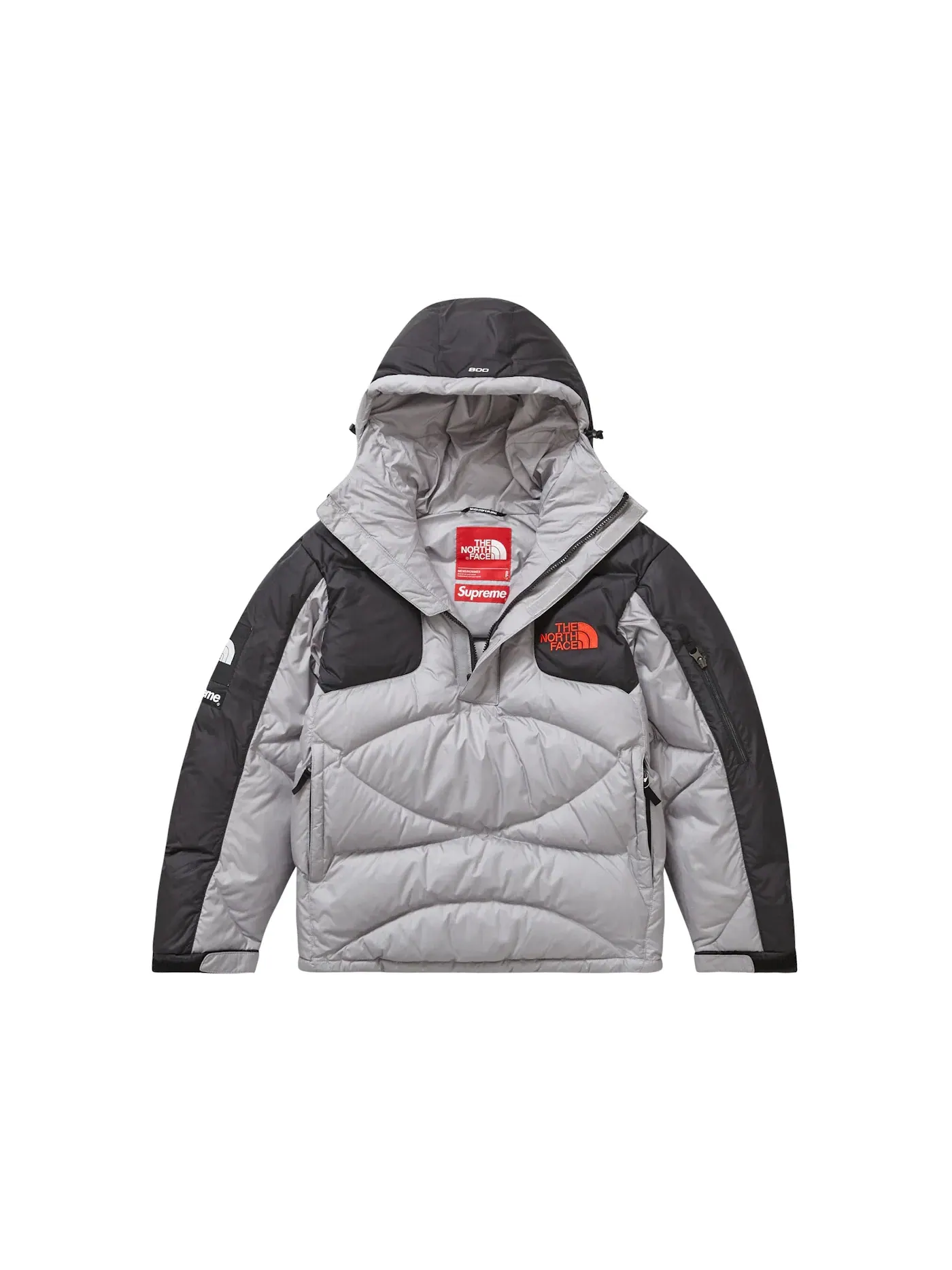 Мужская куртка-пуловер с наполнителем 800-Fill Half Zip Hooded Pullover Supreme — изображение 2 из 3, серый