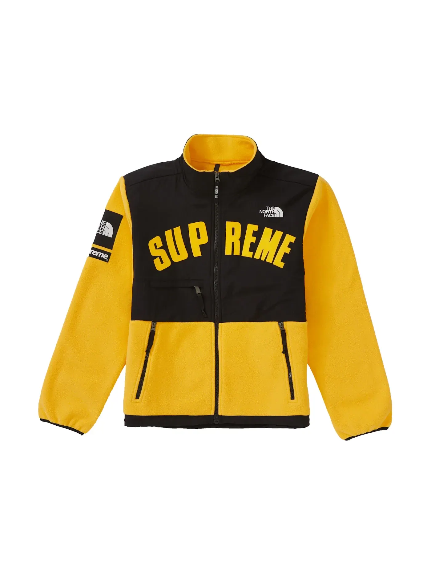Мужская флисовая куртка с цветоблокировкой Arc Logo Supreme The North Face — изображение 1 из 2, желтый