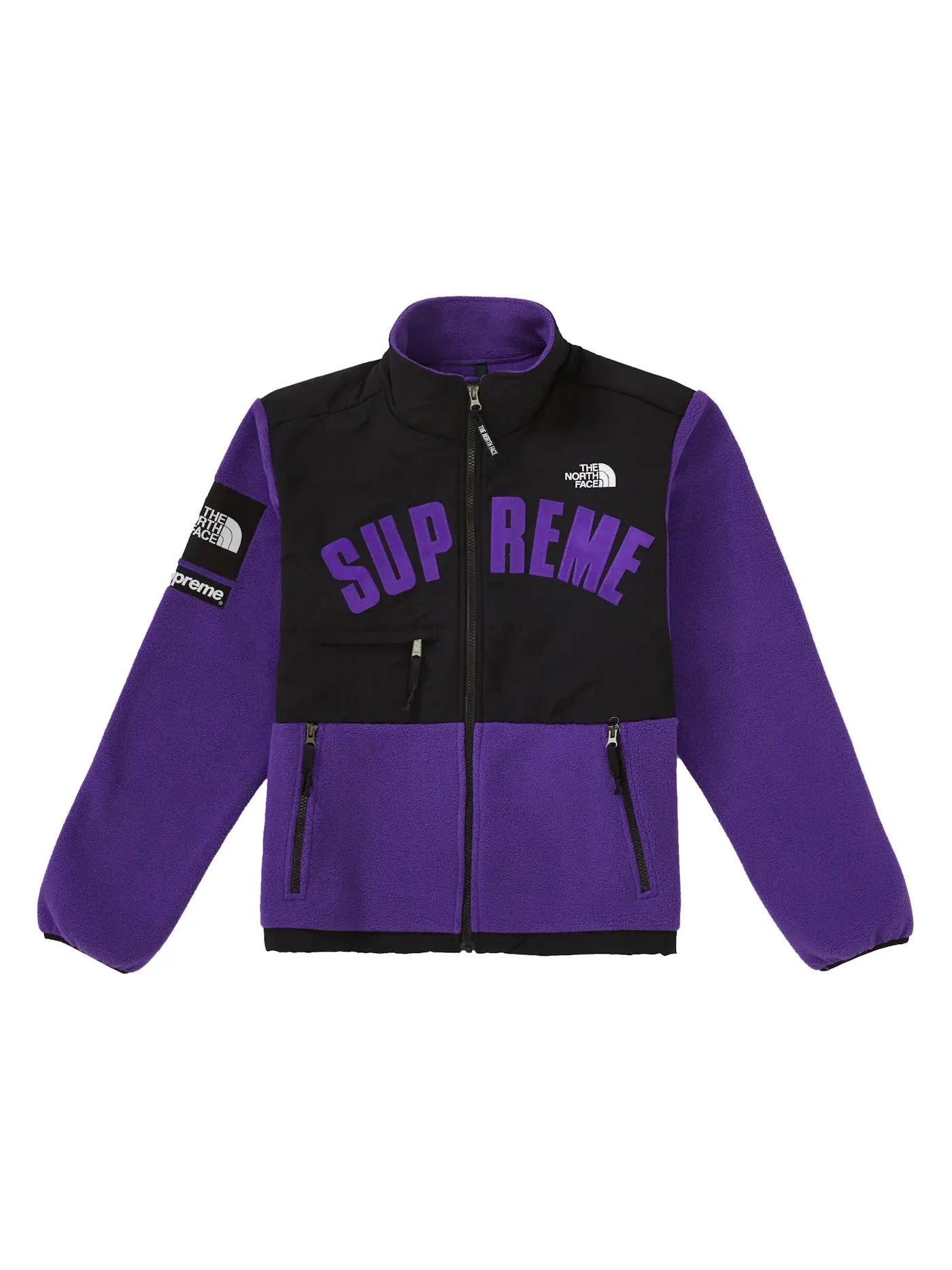 Мужская флисовая куртка с принтом Arc Logo Denali Supreme The North Face Collaboration — изображение 1 из 2, фиолетовый