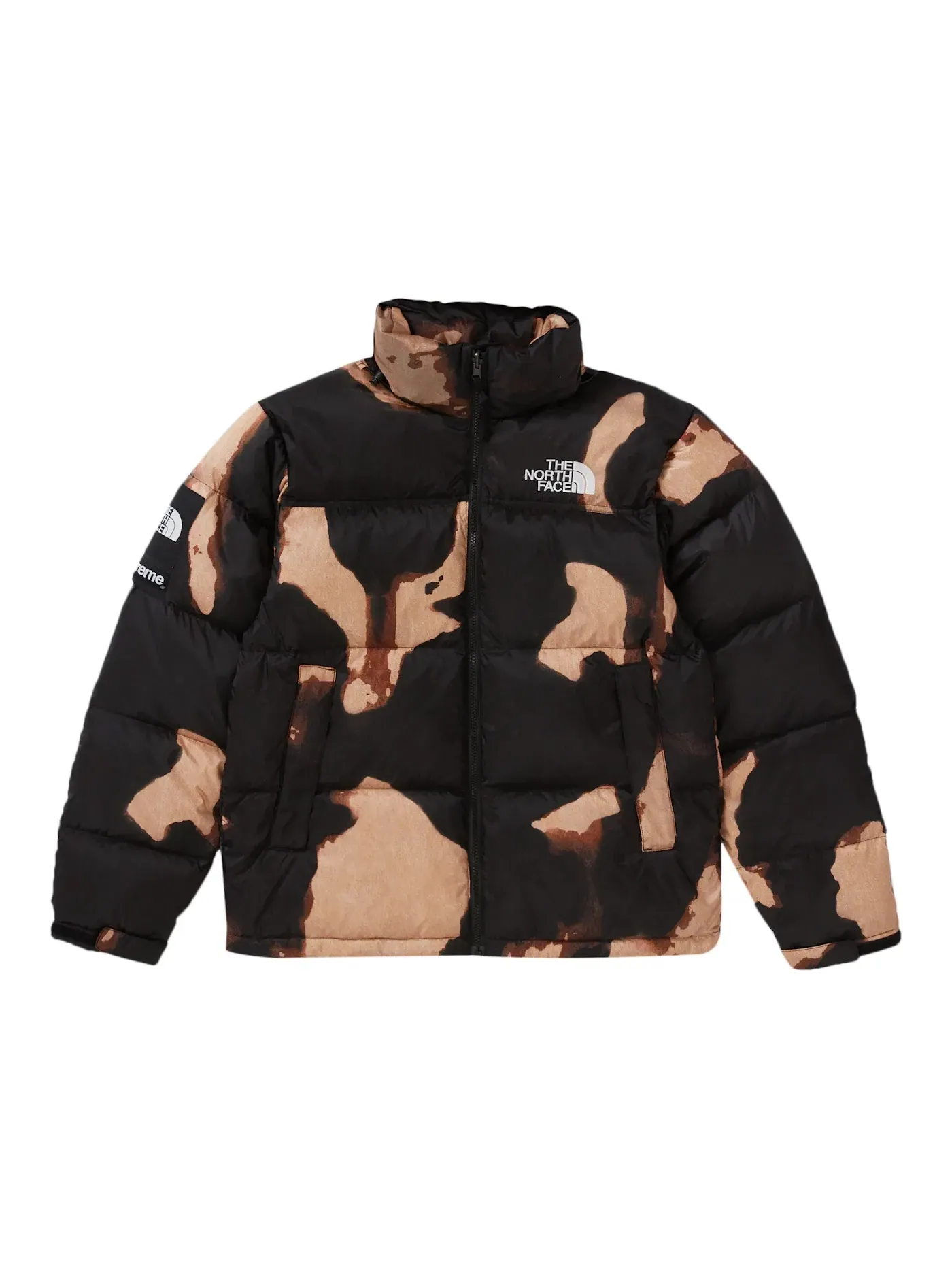 Мужская куртка с принтом Supreme The North Face Bleached Denim Print Nuptse